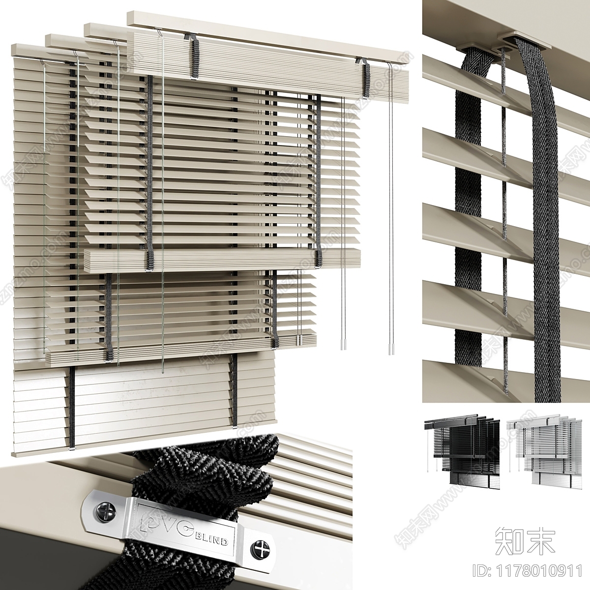 现代百叶帘3D模型下载【ID:1178010911】