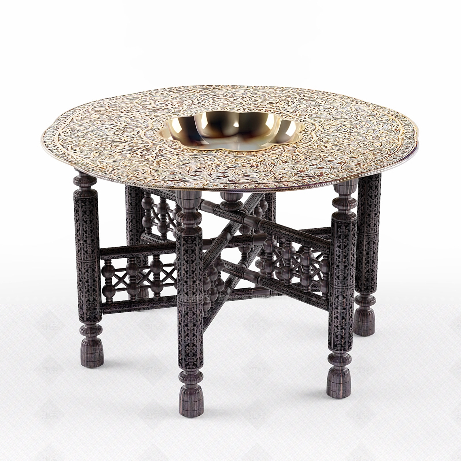 复古餐桌3D模型下载【ID:1178014787】