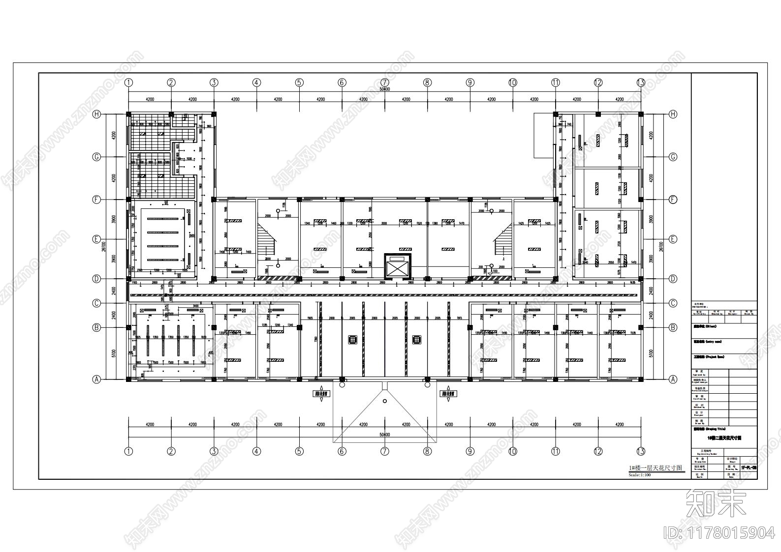 现代新中式整体办公空间cad施工图下载【ID:1178015904】