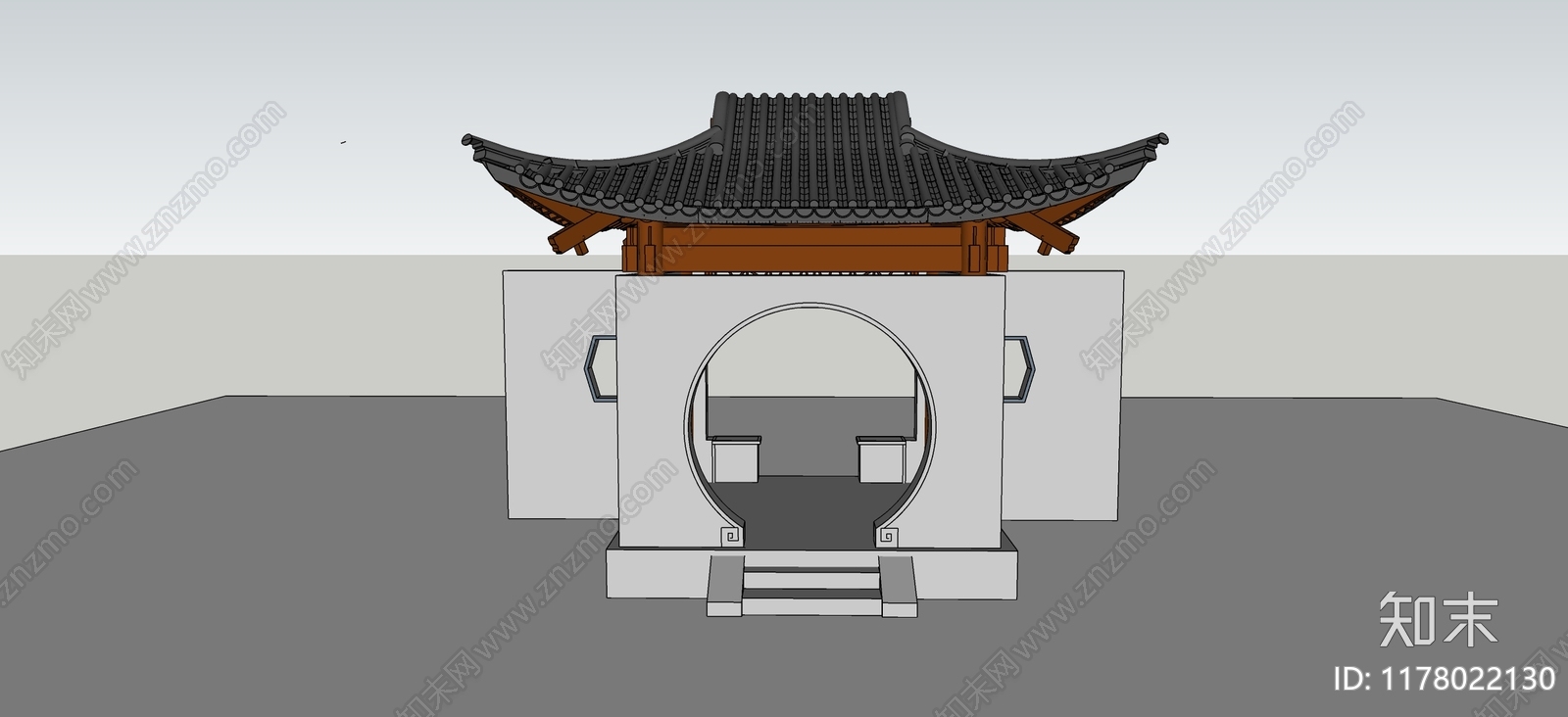 中式新中式古建筑SU模型下载【ID:1178022130】