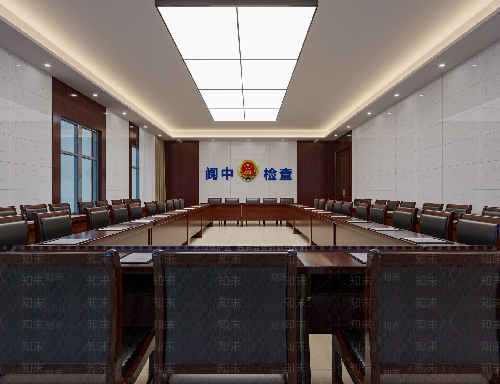 现代中式会议室3D模型下载【ID:1178022121】