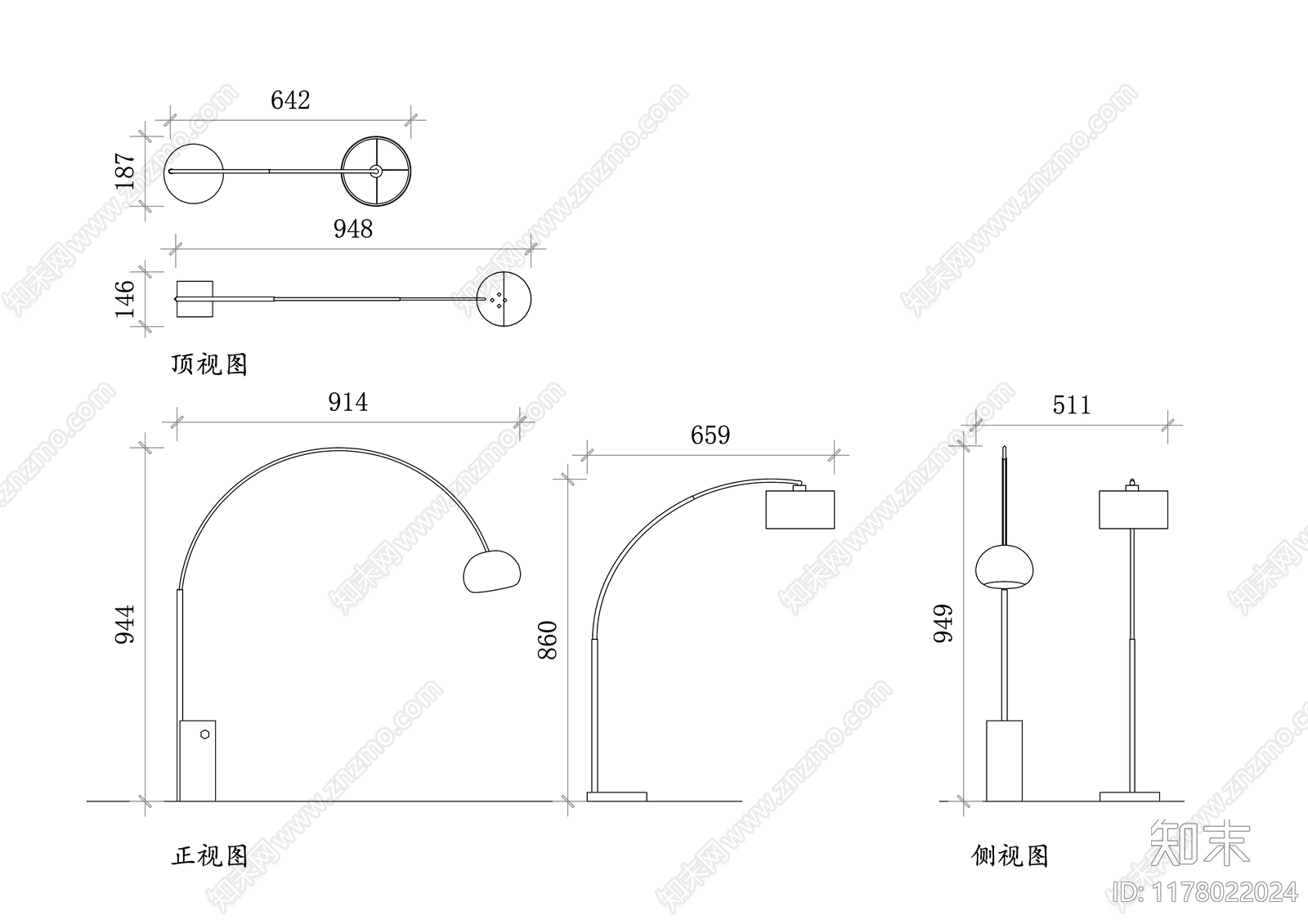 现代灯具图库cad施工图下载【ID:1178022024】