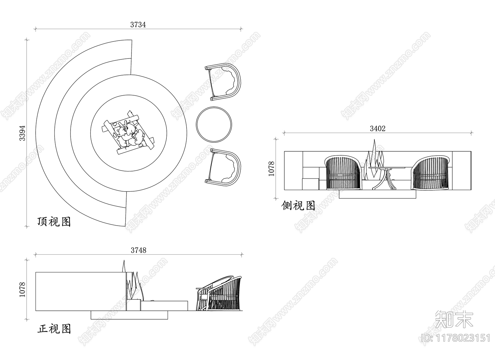 现代综合景观小品施工图下载【ID:1178023151】