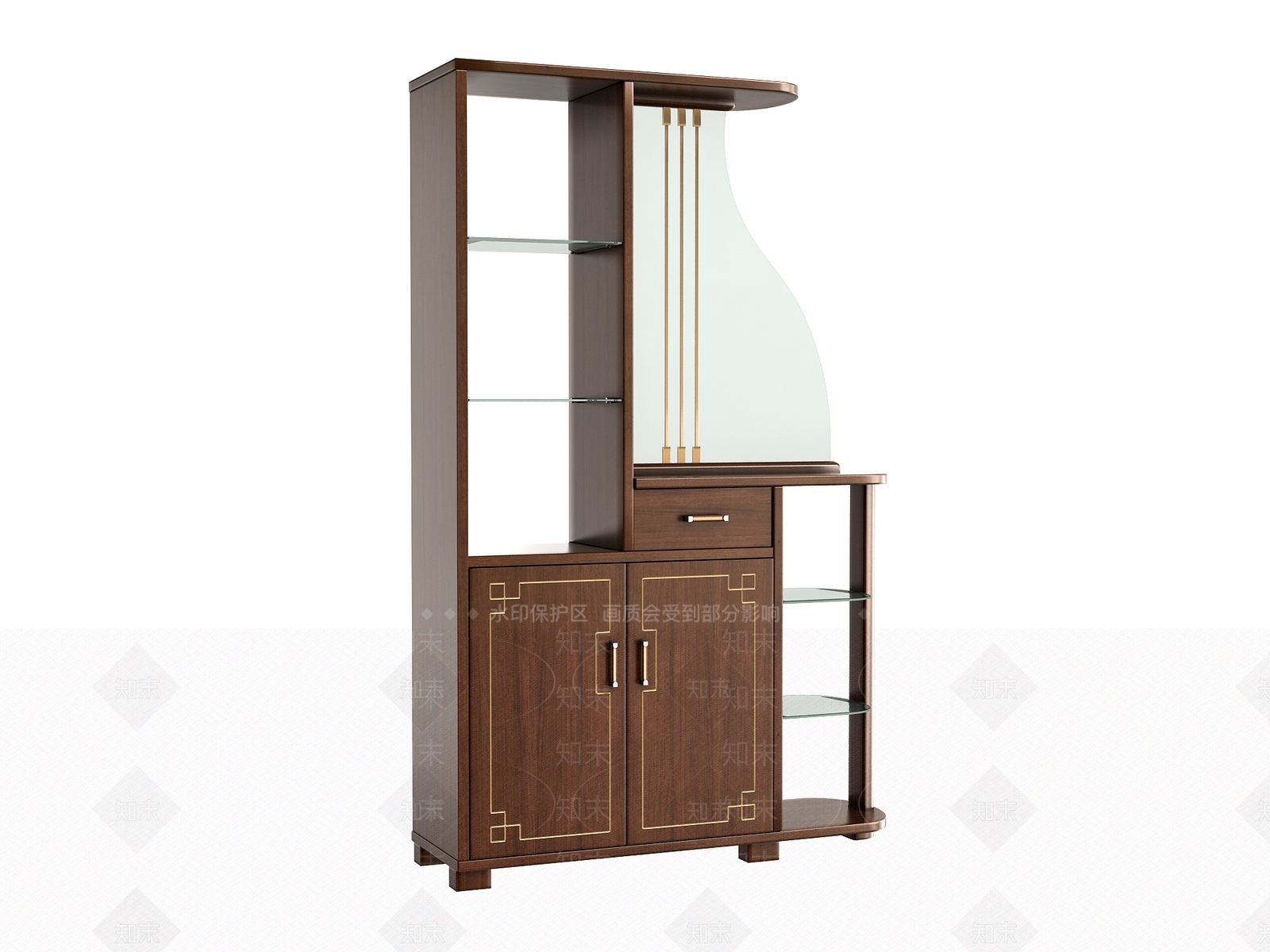 中式新中式酒柜3D模型下载【ID:1178029759】