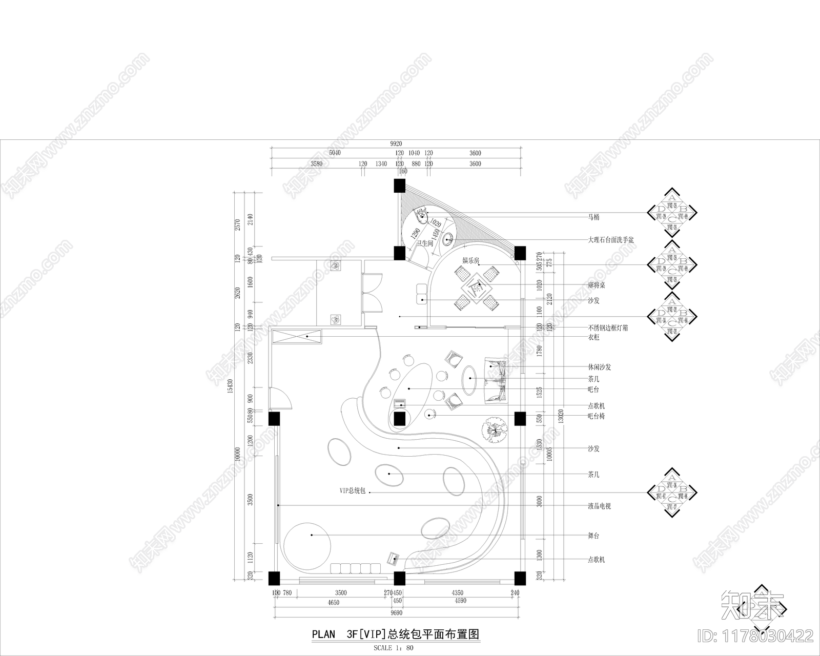 现代KTVcad施工图下载【ID:1178030422】