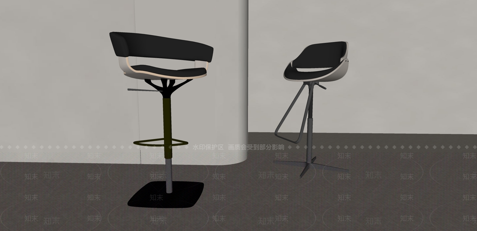 现代吧椅SU模型下载【ID:1178041123】