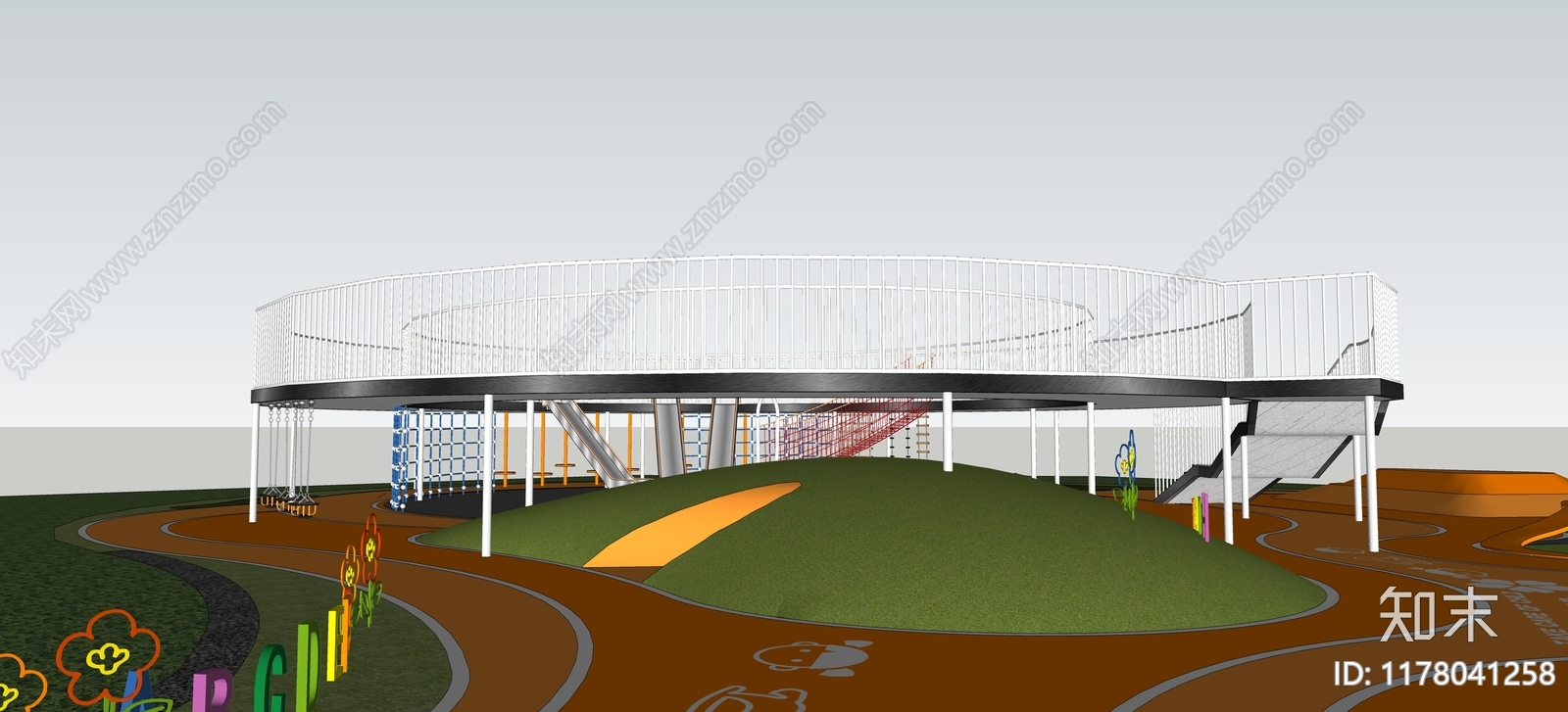 现代简约儿童游乐区SU模型下载【ID:1178041258】