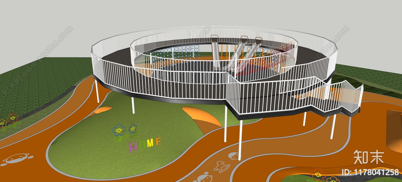 现代简约儿童游乐区SU模型下载【ID:1178041258】