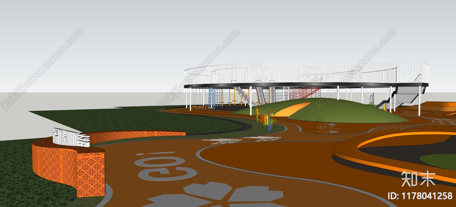 现代简约儿童游乐区SU模型下载【ID:1178041258】