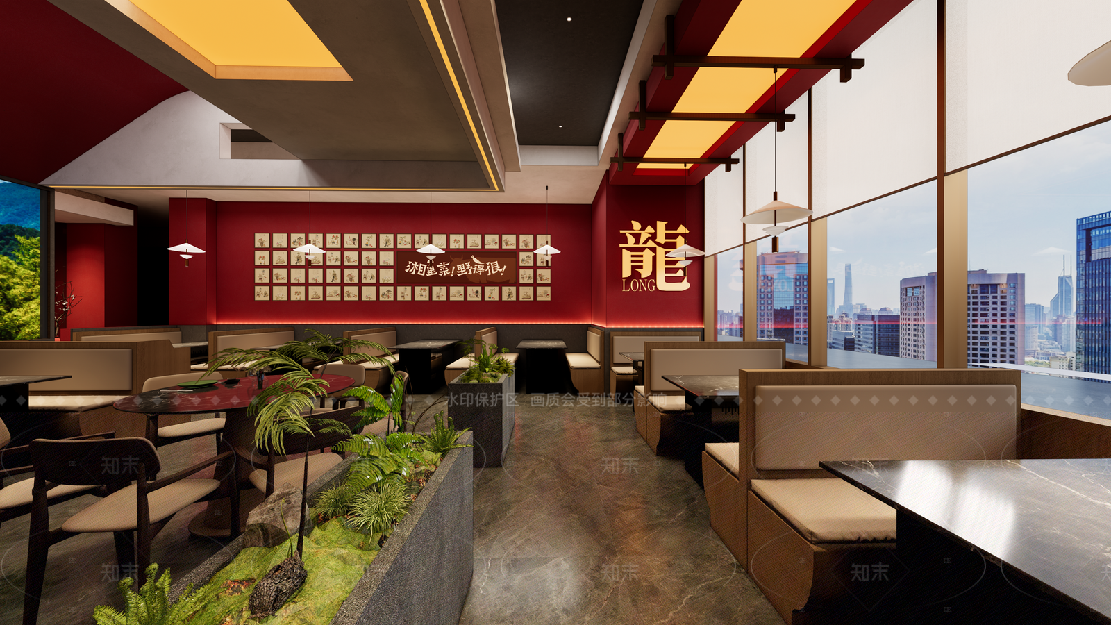 简约现代中餐厅SU模型下载【ID:1178121453】