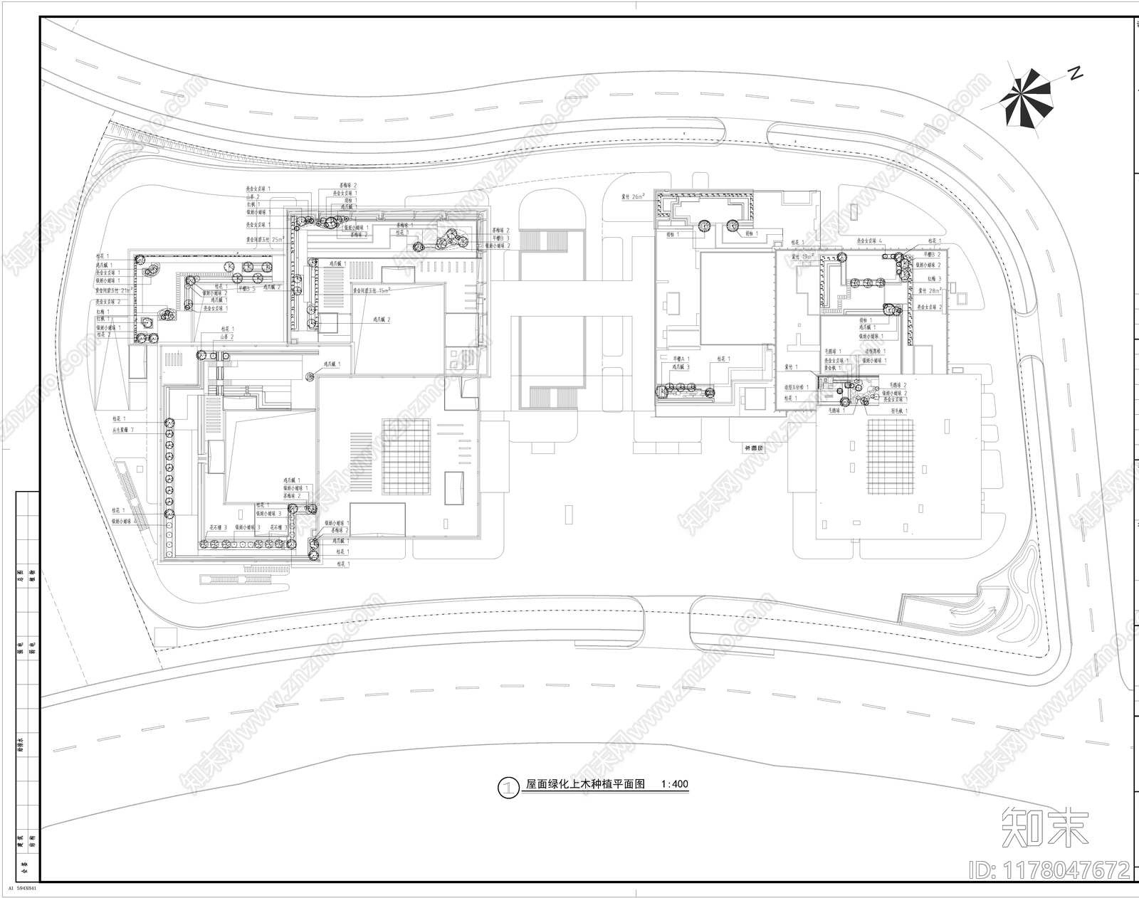 现代屋顶花园施工图下载【ID:1178047672】