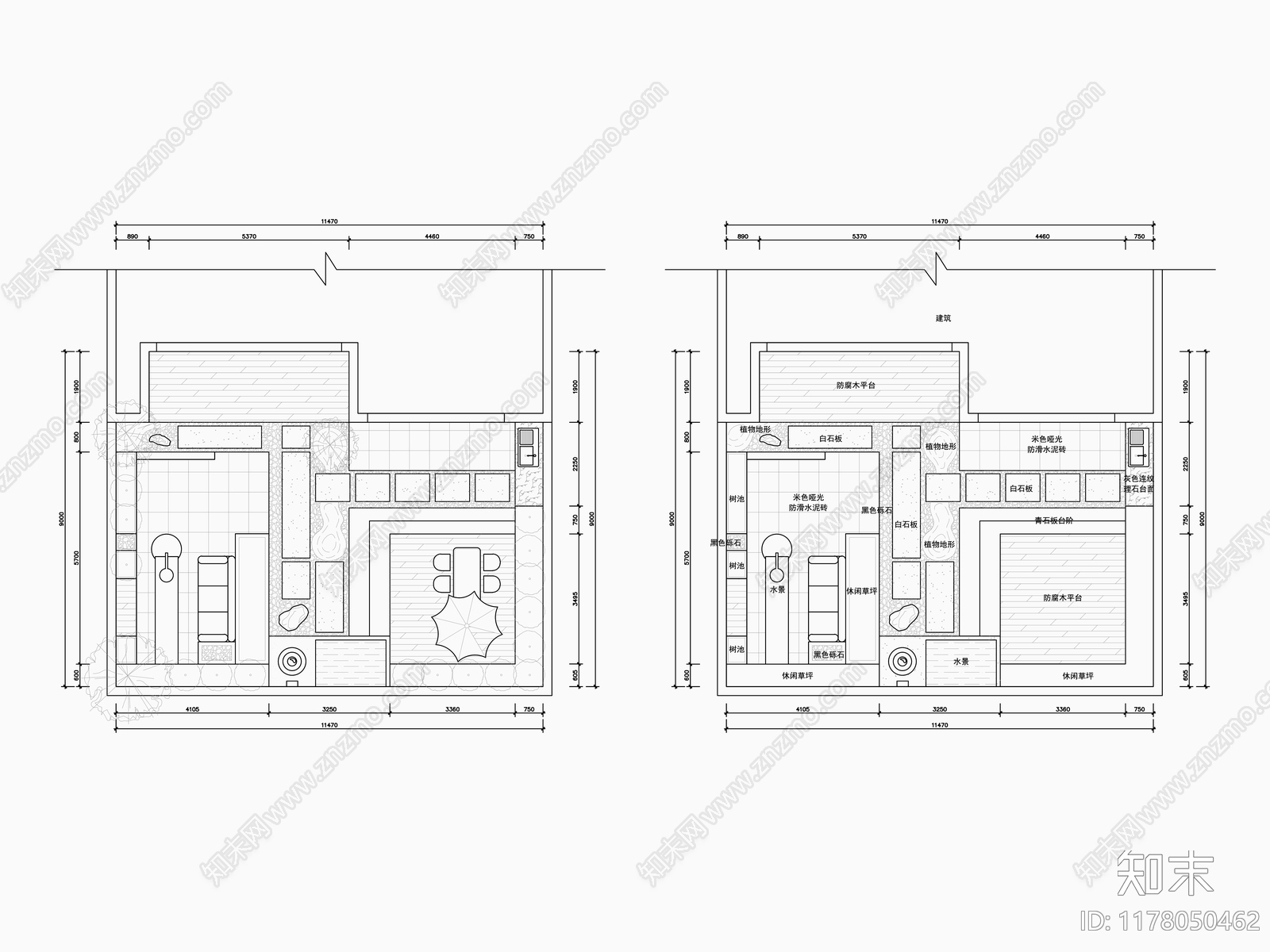 现代庭院cad施工图下载【ID:1178050462】