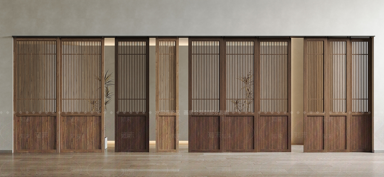 新中式日式推拉门3D模型下载【ID:1178050921】