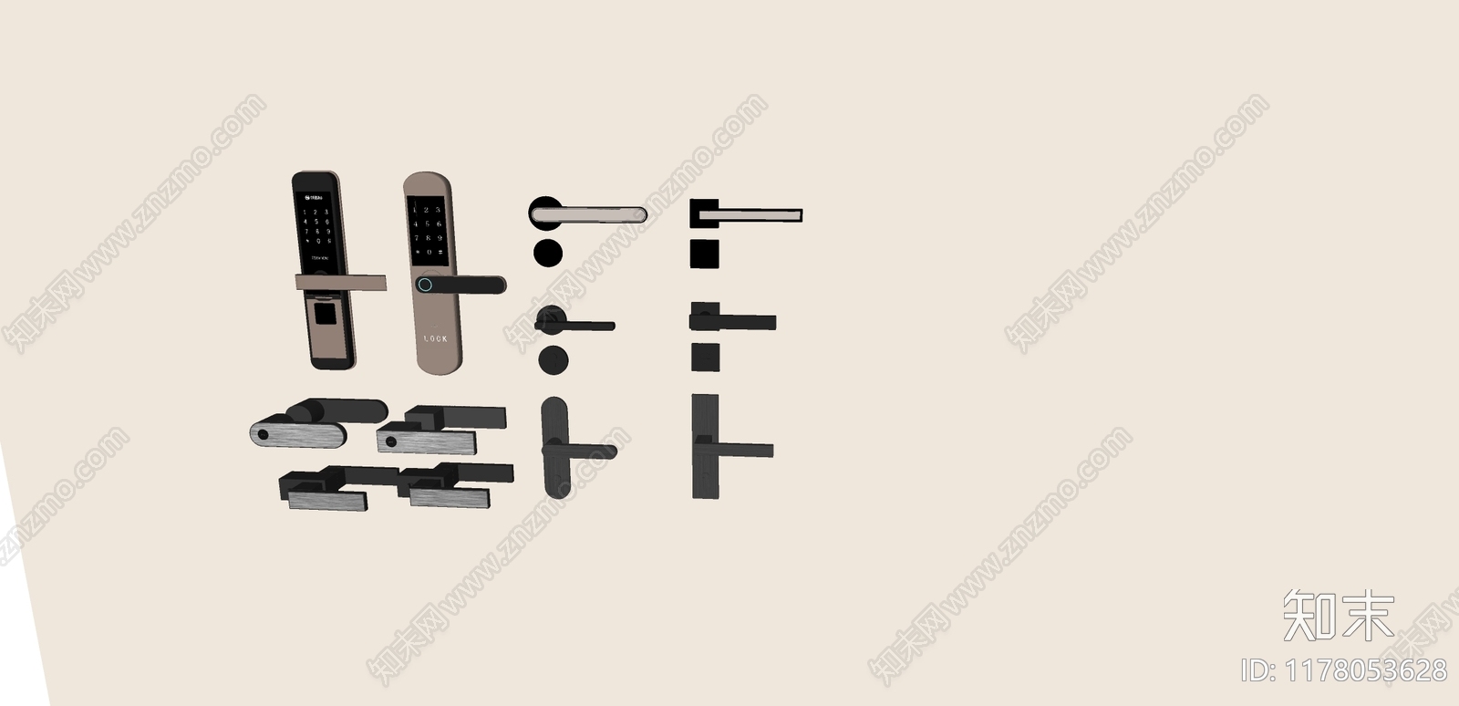 现代门把手SU模型下载【ID:1178053628】