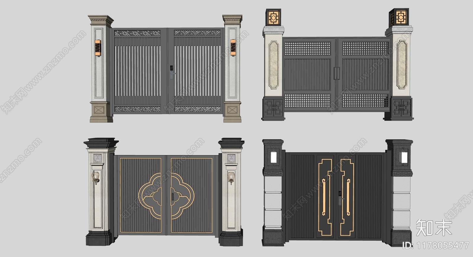 现代庭院门SU模型下载【ID:1178055477】