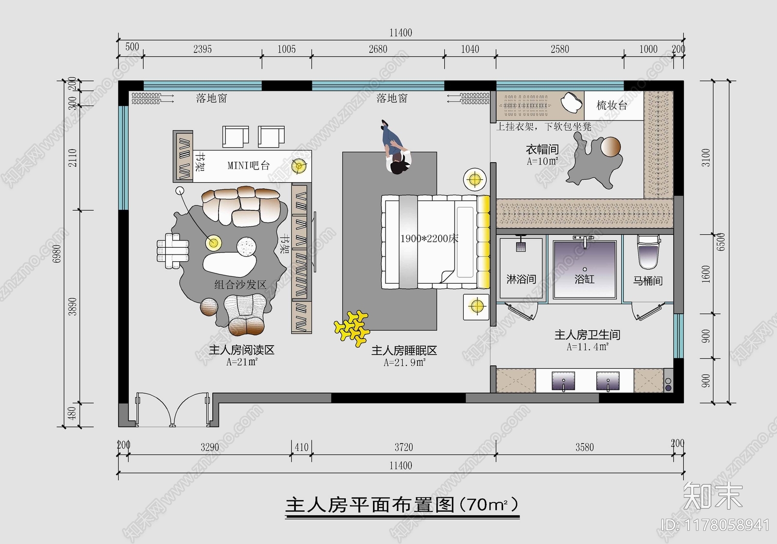 平层cad施工图下载【ID:1178058941】