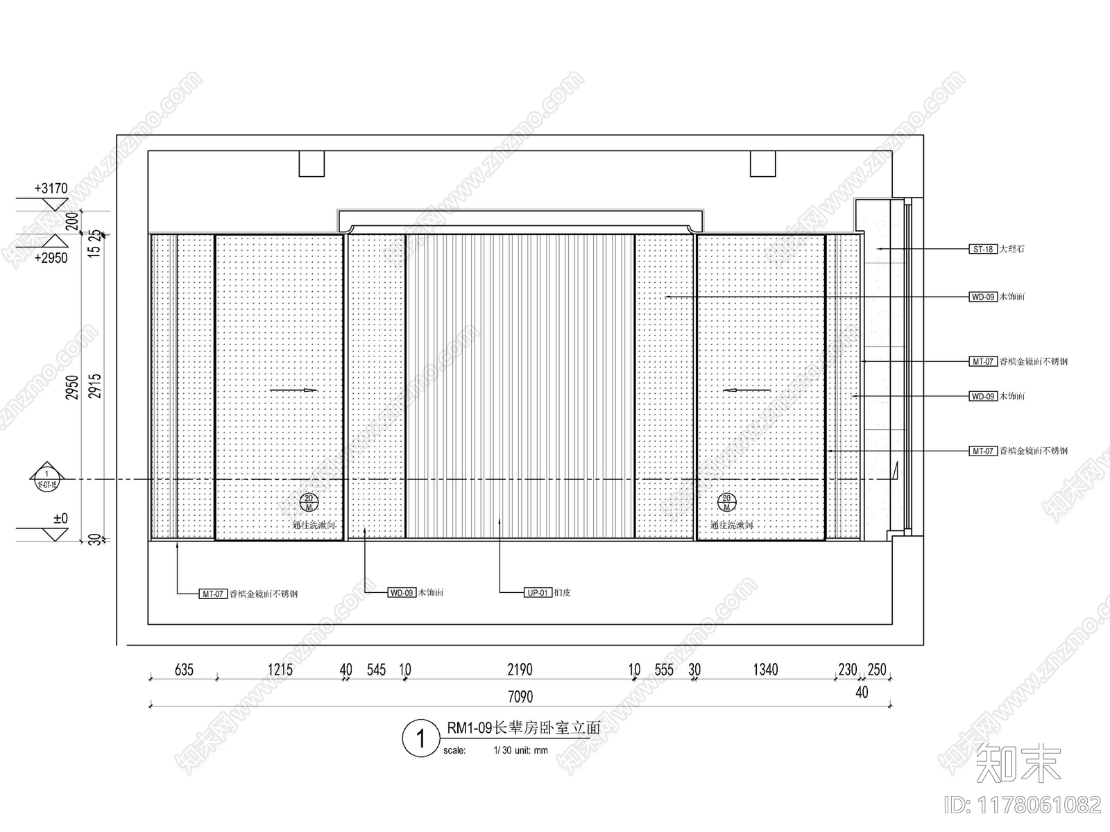 现代墙面节点cad施工图下载【ID:1178061082】