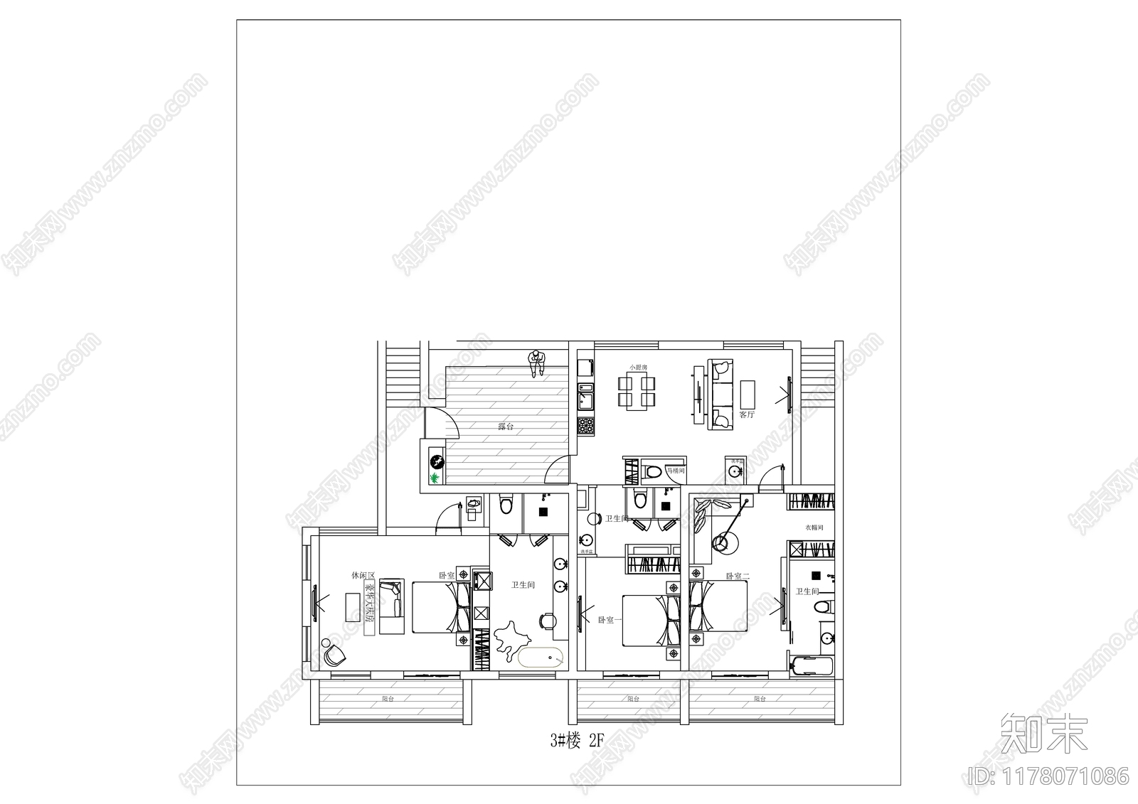 现代简约会所施工图下载【ID:1178071086】