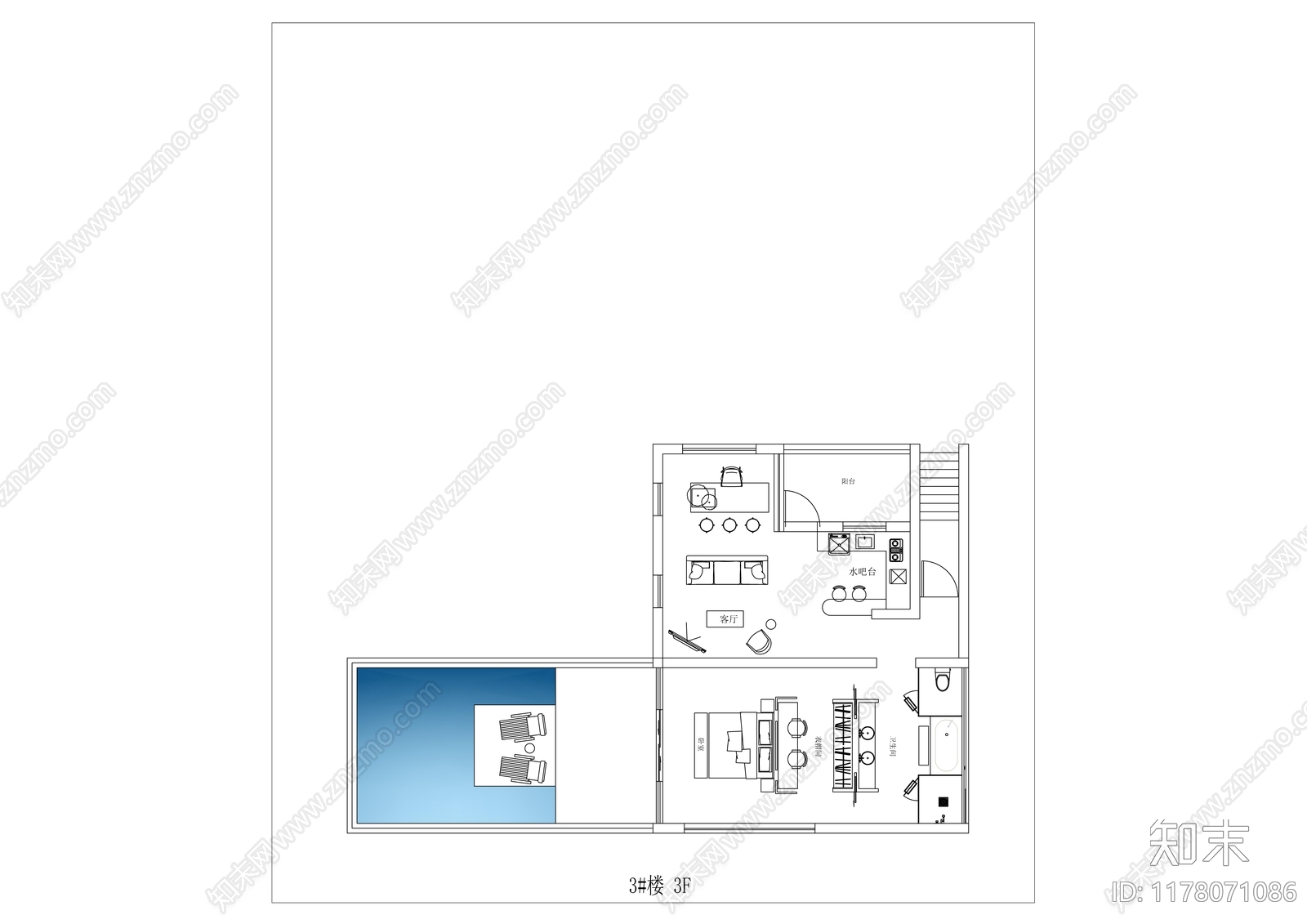 现代简约会所施工图下载【ID:1178071086】