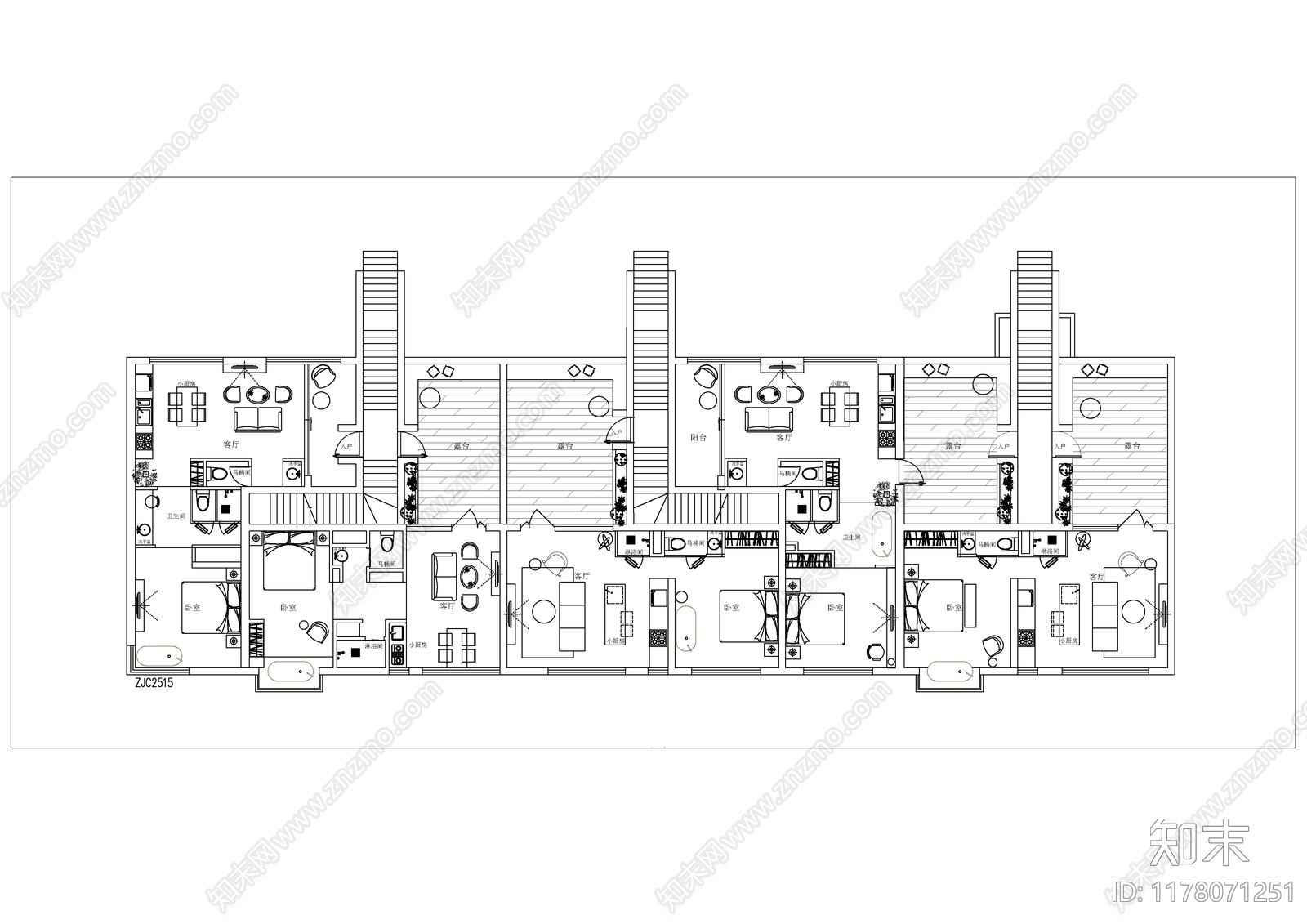 现代侘寂民宿施工图下载【ID:1178071251】