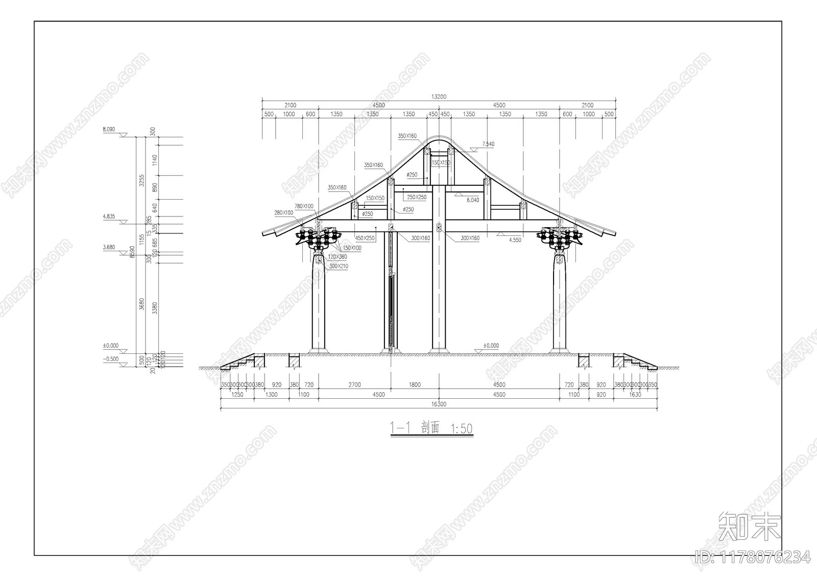 中式古建施工图下载【ID:1178076234】