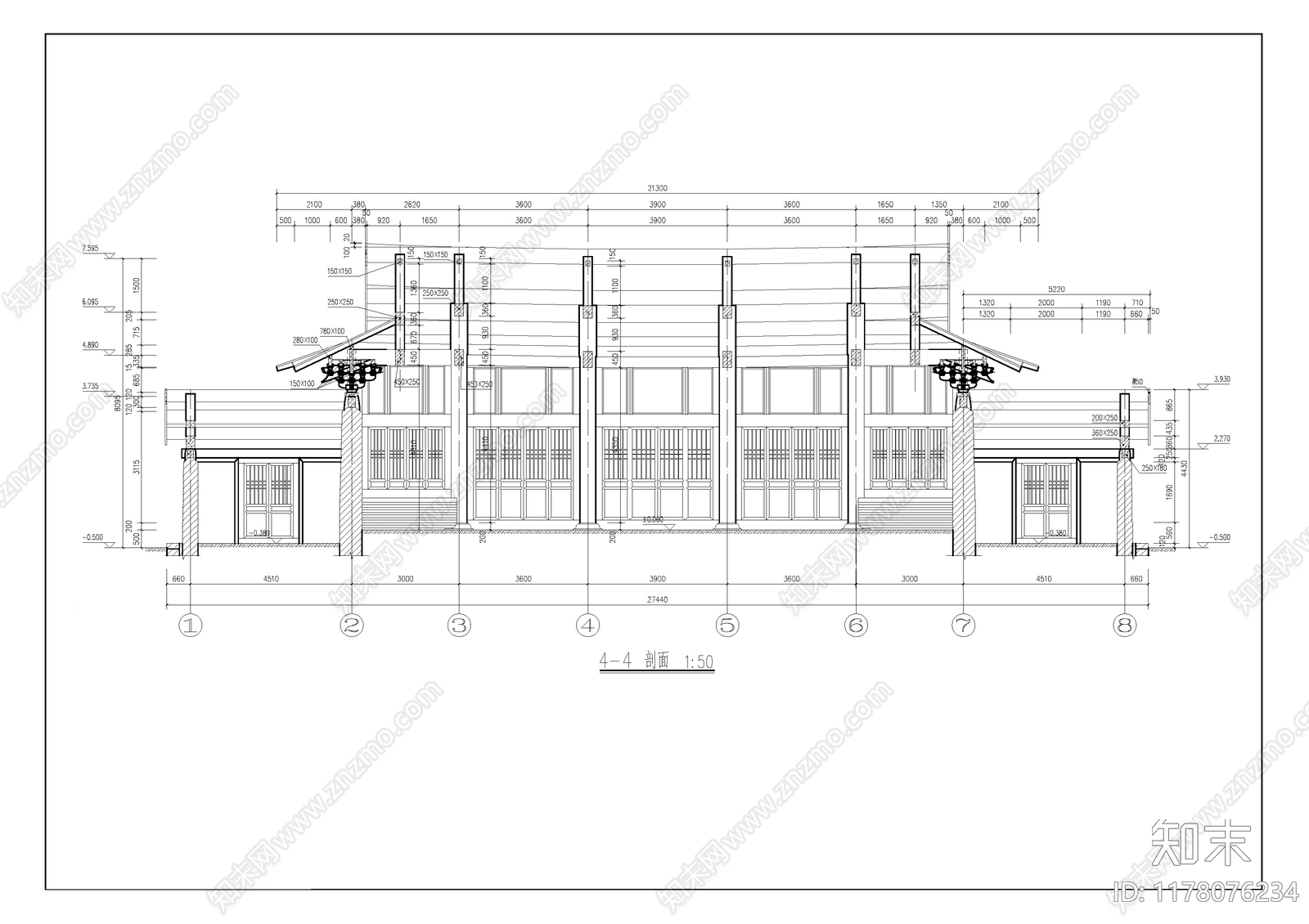 中式古建施工图下载【ID:1178076234】