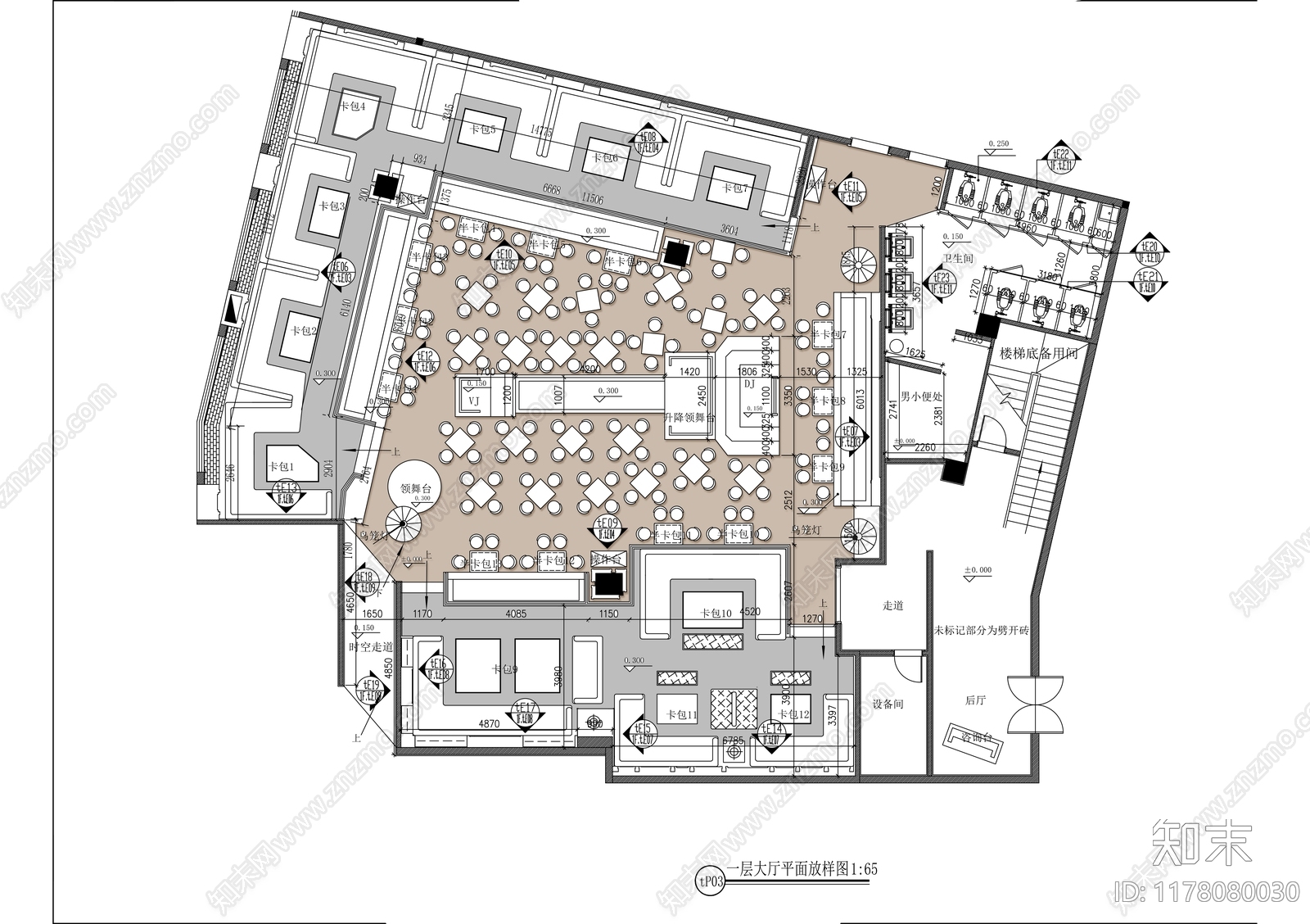 现代酒吧cad施工图下载【ID:1178080030】