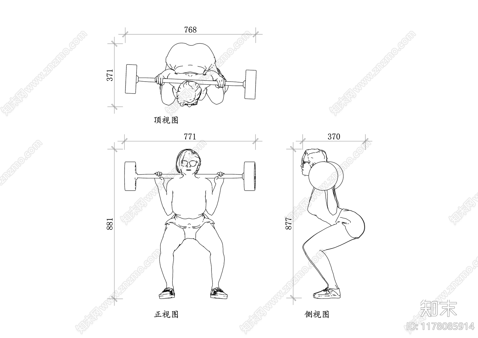 现代人物cad施工图下载【ID:1178085914】