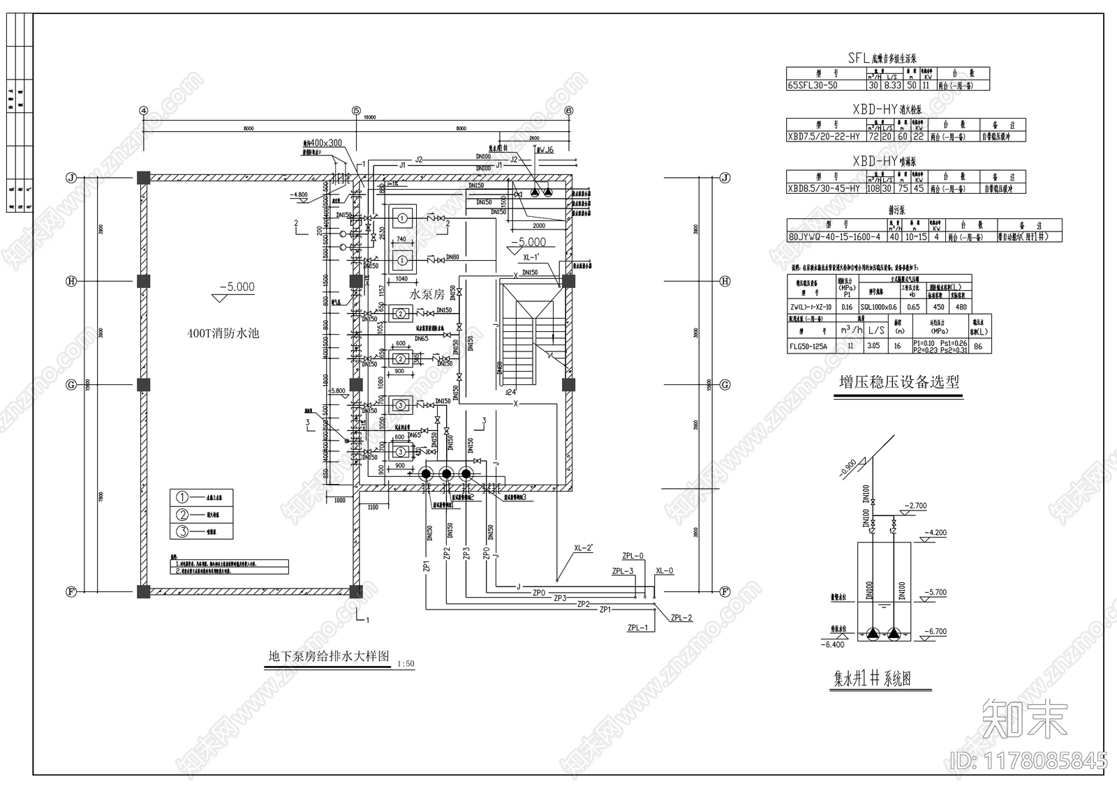 给排水图cad施工图下载【ID:1178085845】