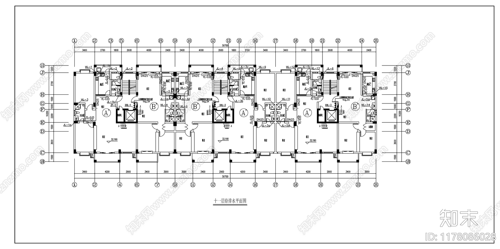 给排水图cad施工图下载【ID:1178086028】