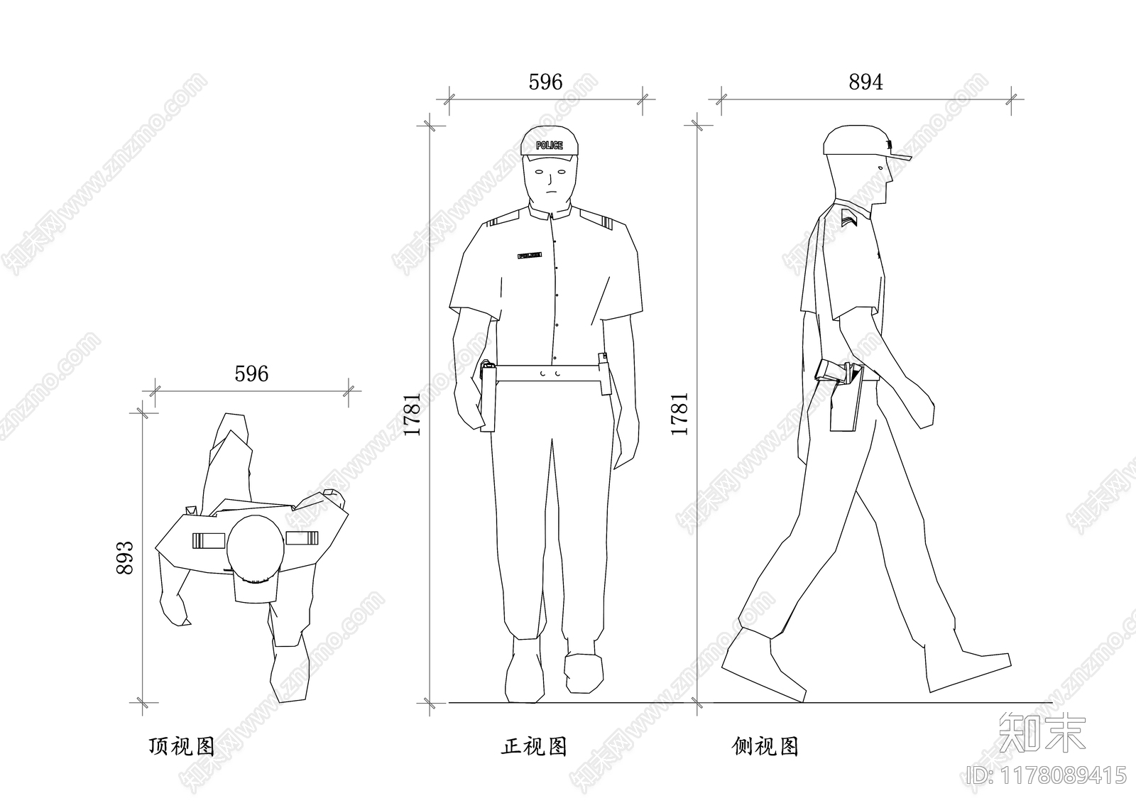 现代人物cad施工图下载【ID:1178089415】