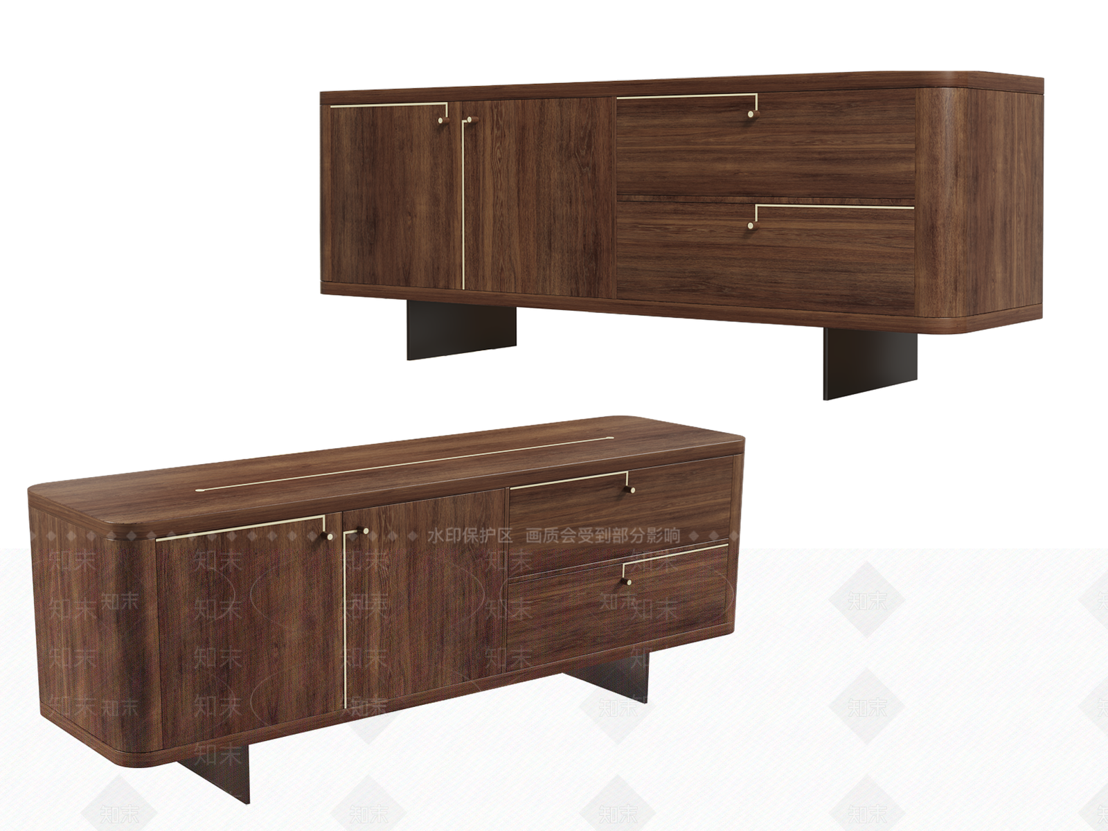 美式欧式电视柜SU模型下载【ID:1178098548】