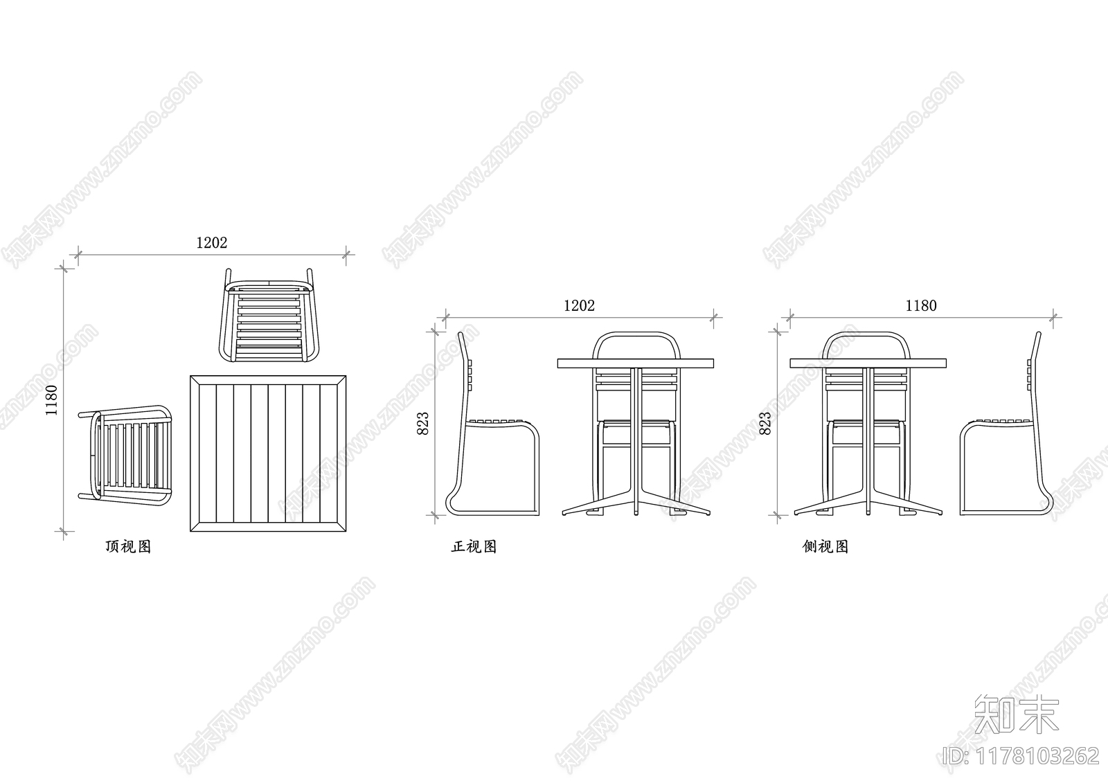 现代桌椅施工图下载【ID:1178103262】
