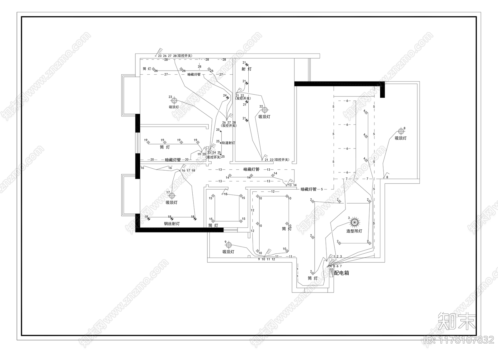 平层cad施工图下载【ID:1178107832】