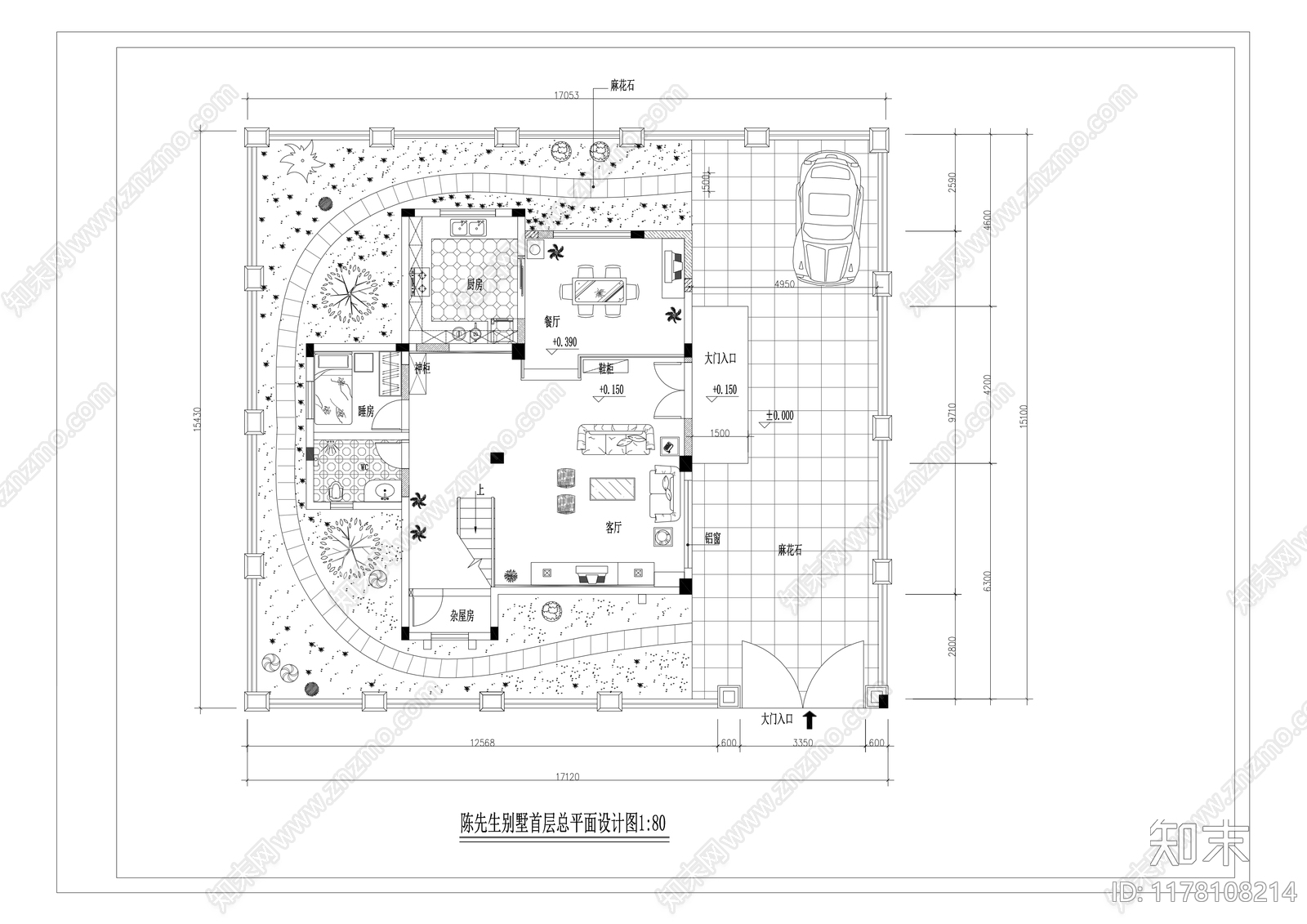 别墅cad施工图下载【ID:1178108214】