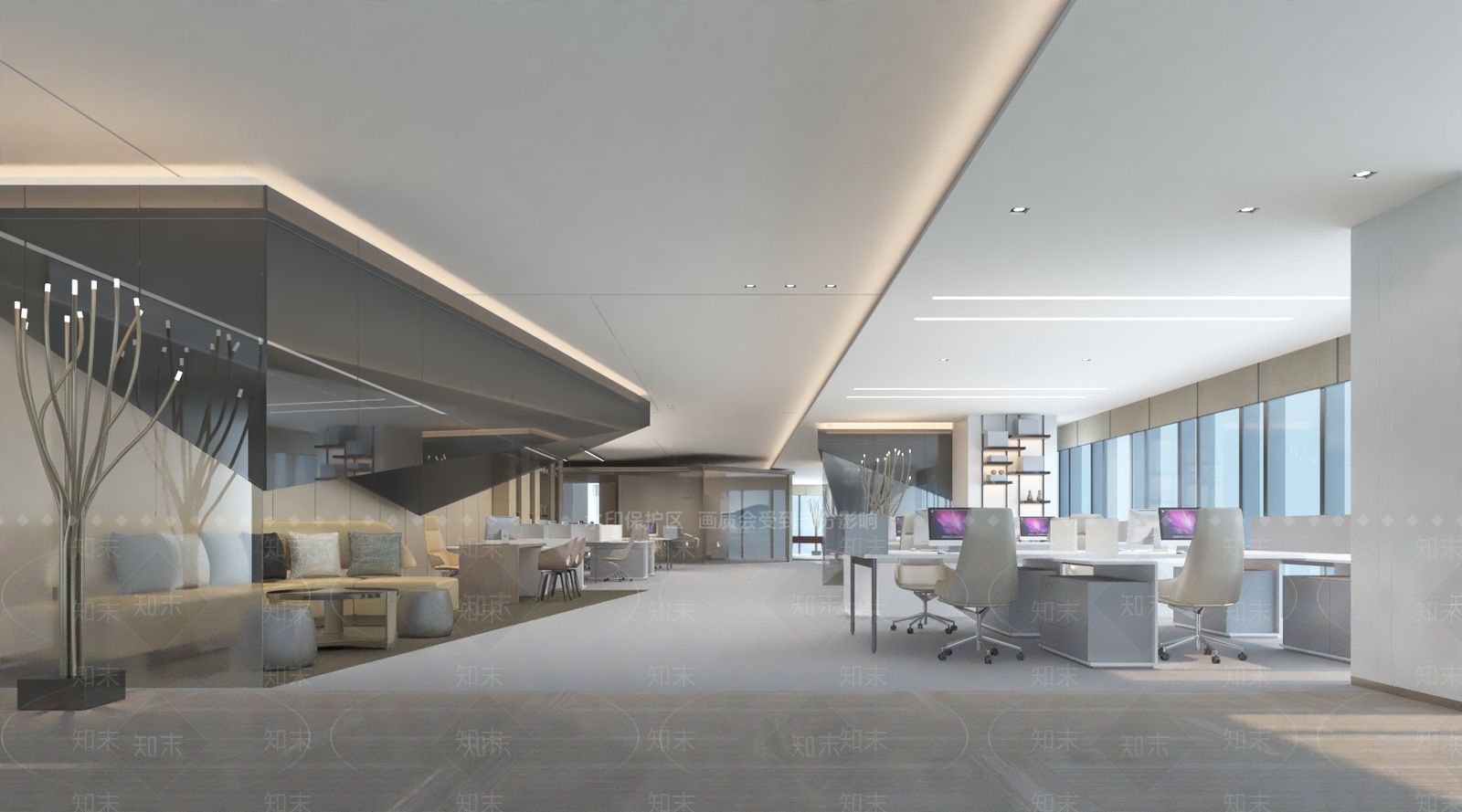 现代办公大厅3D模型下载【ID:1178113707】