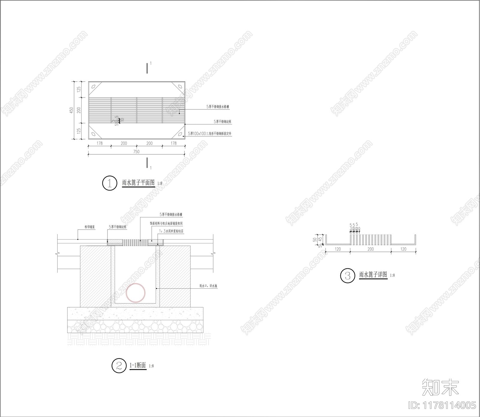 现代铺装图库cad施工图下载【ID:1178114005】