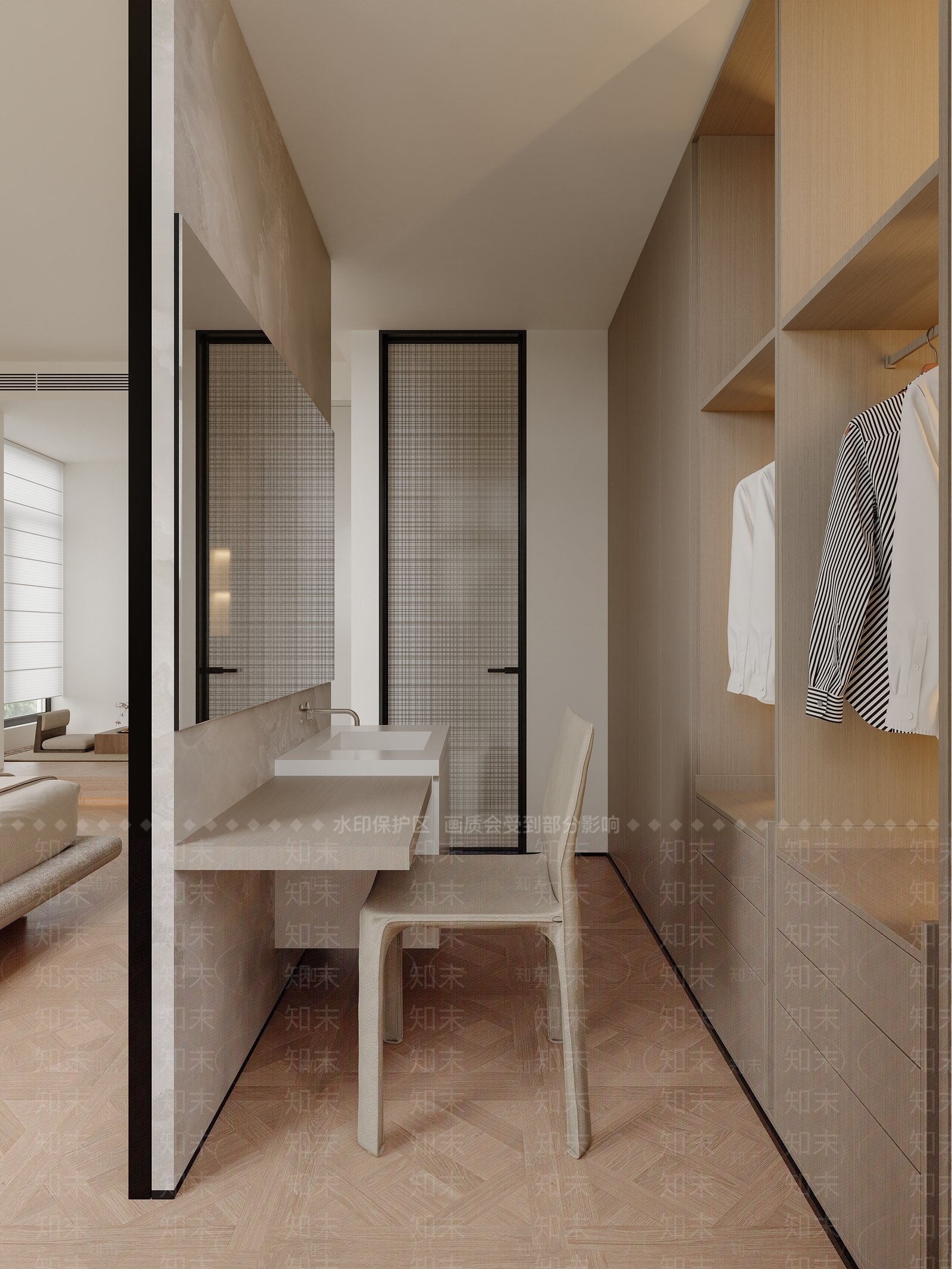 现代衣帽间3D模型下载【ID:1214846497】