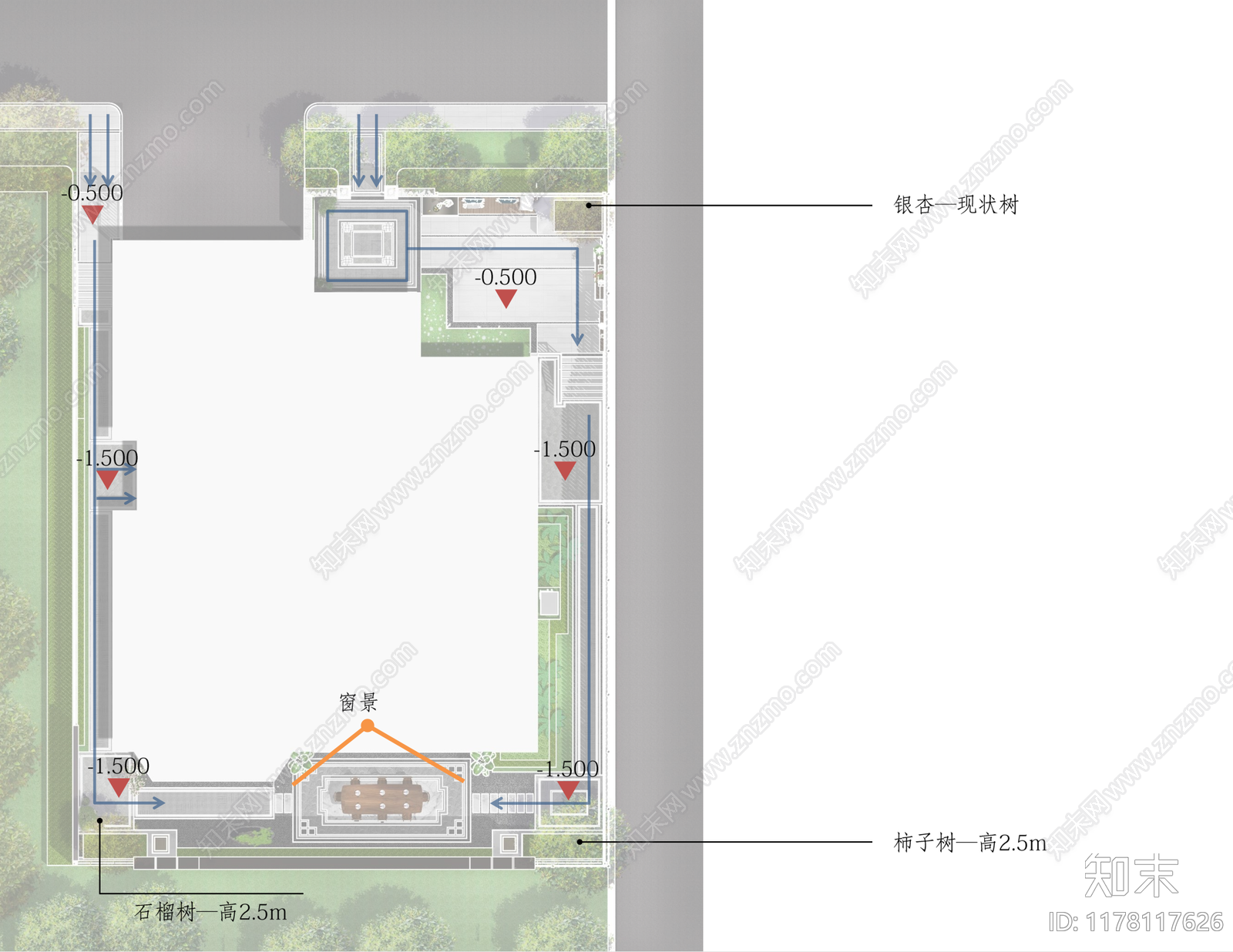 现代新中式庭院景观下载【ID:1178117626】