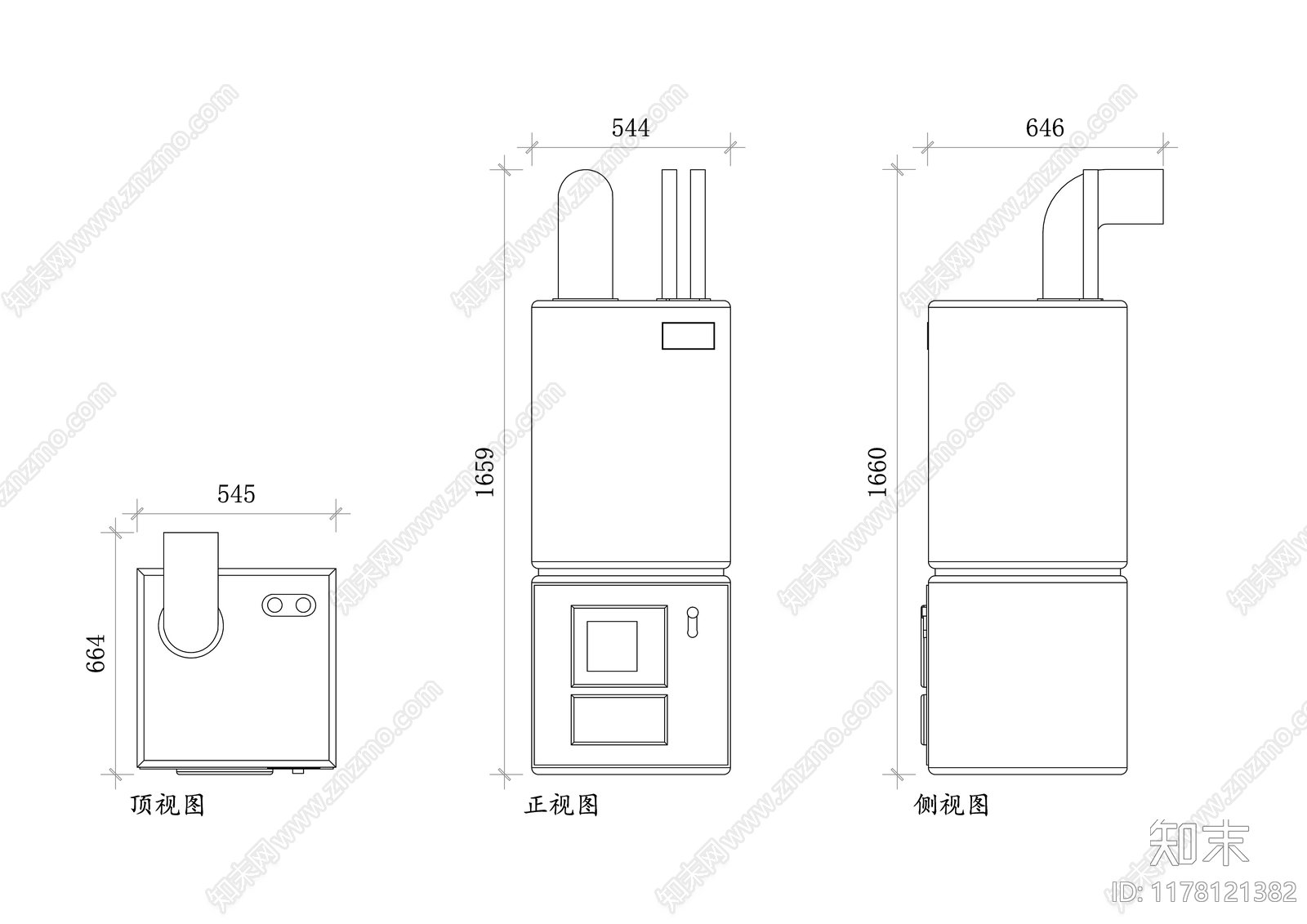 现代厨房设施cad施工图下载【ID:1178121382】