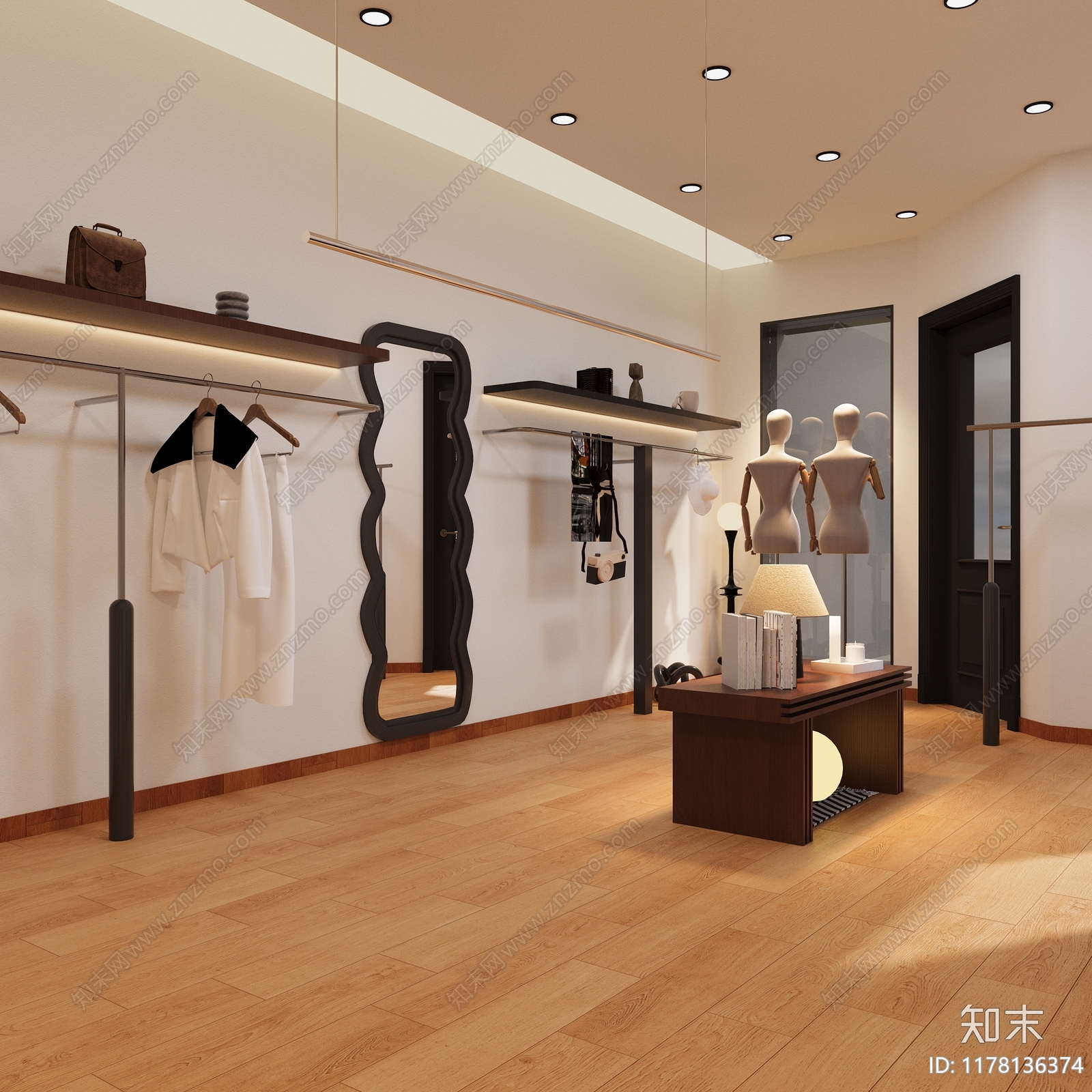 法式奶油服装店3D模型下载【ID:1178136374】