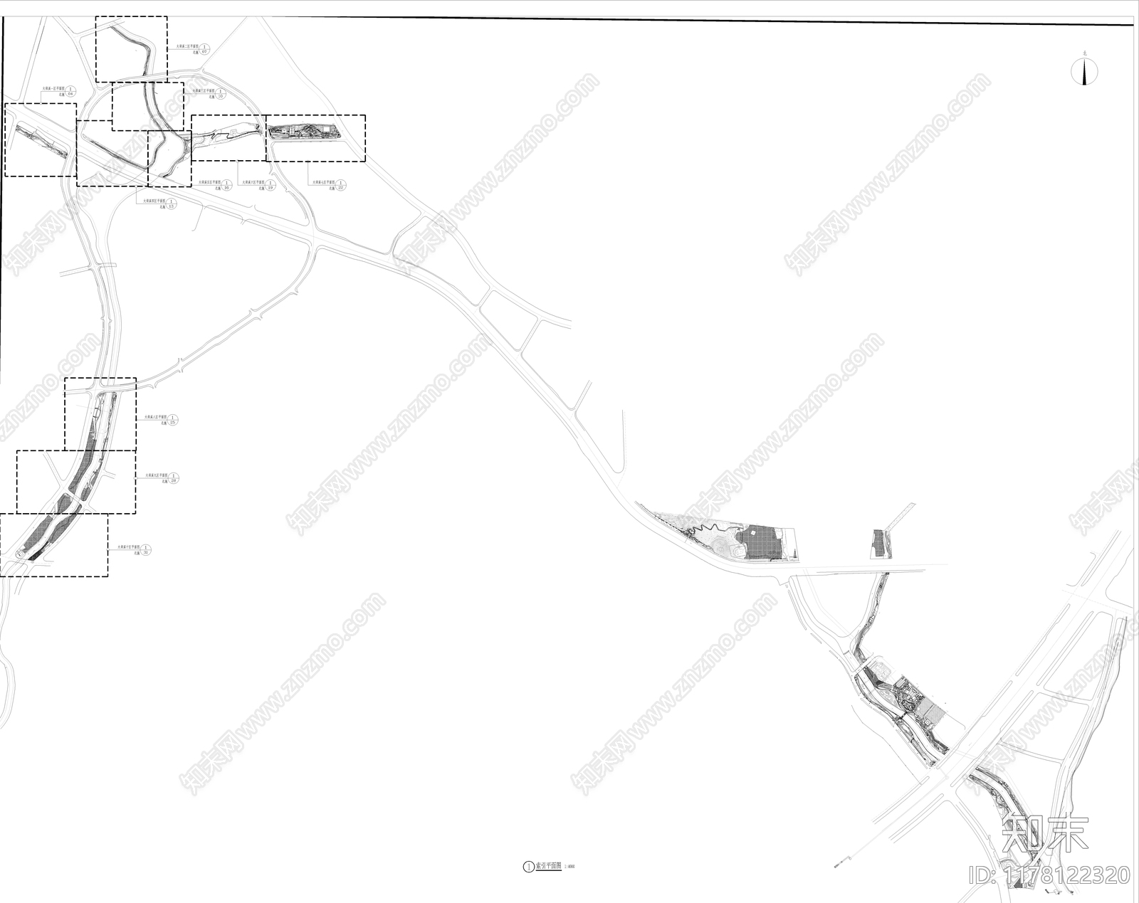 现代道路绿化施工图下载【ID:1178122320】