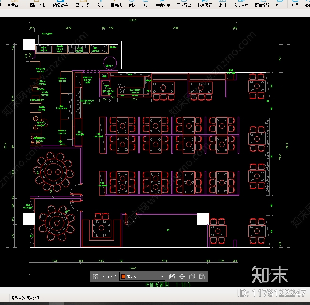 现代中餐厅cad施工图下载【ID:1178122247】