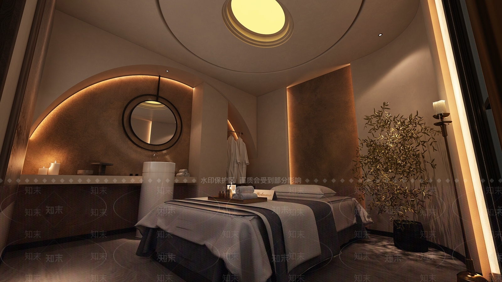 现代侘寂美容院3D模型下载【ID:1178125489】