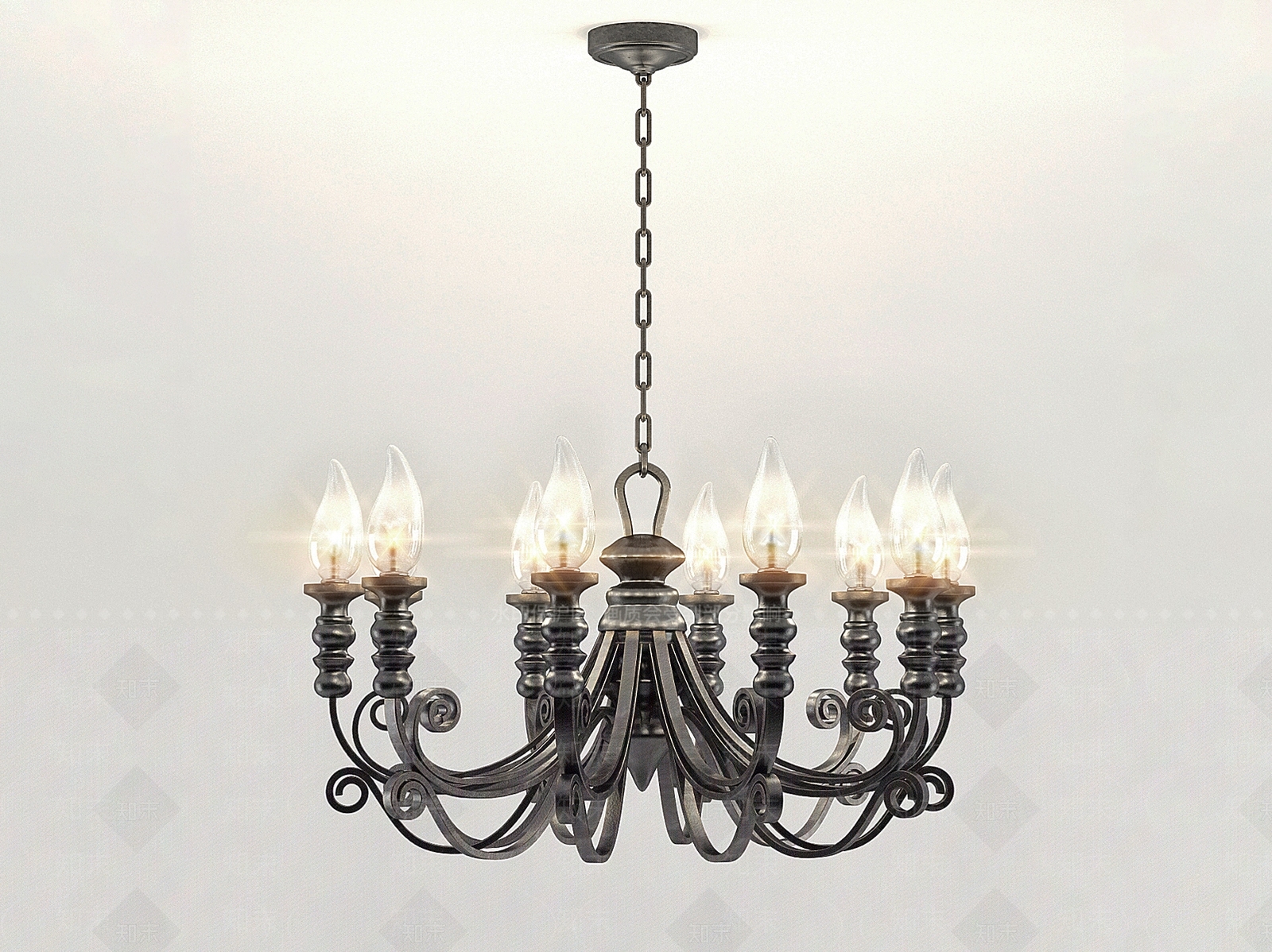 美式欧式吊灯SU模型下载【ID:1178126205】