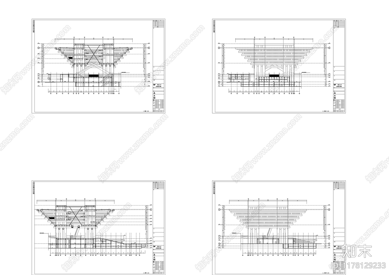 现代博物馆建筑施工图下载【ID:1178129233】