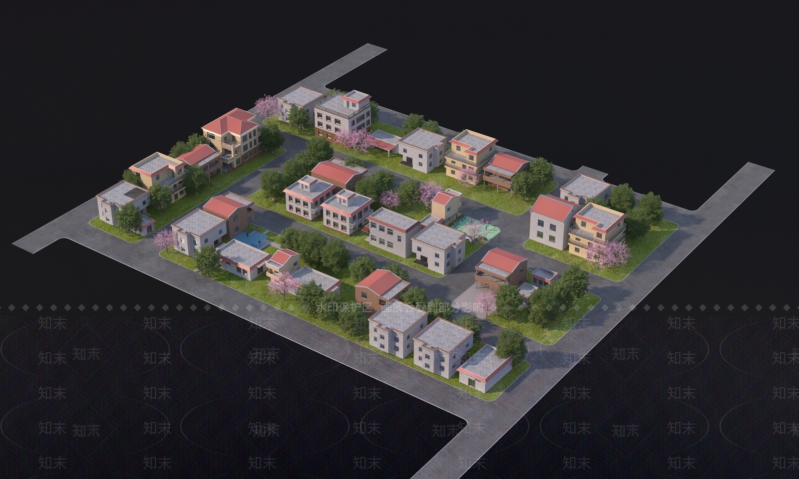 现代鸟瞰规划3D模型下载【ID:1178129475】