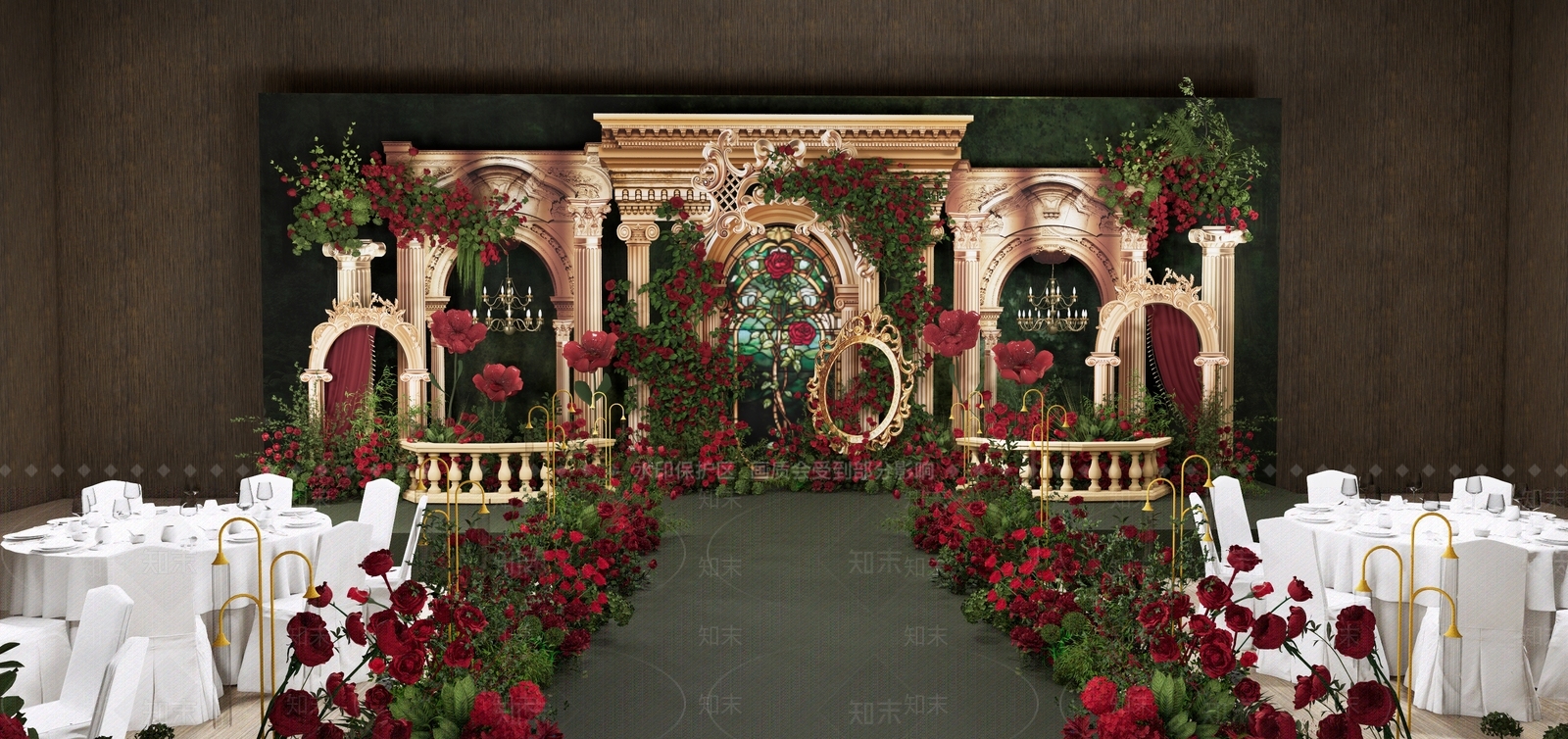 现代宴会厅SU模型下载【ID:1178130403】