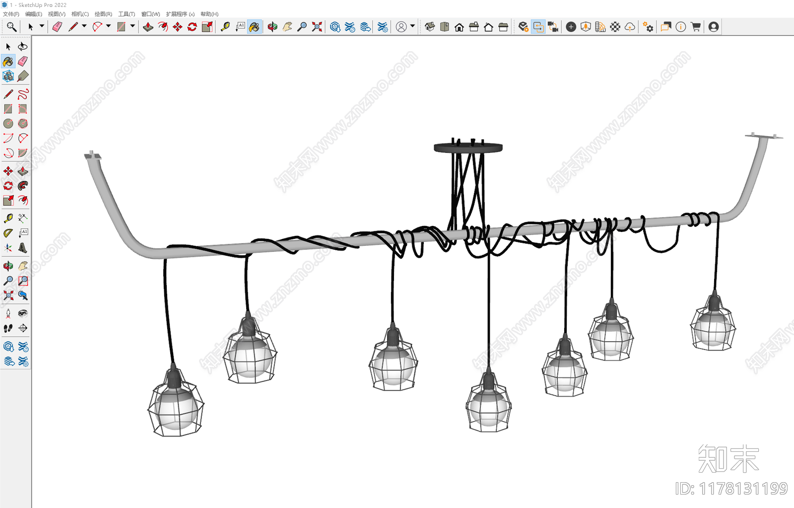 侘寂工业吊灯SU模型下载【ID:1178131199】