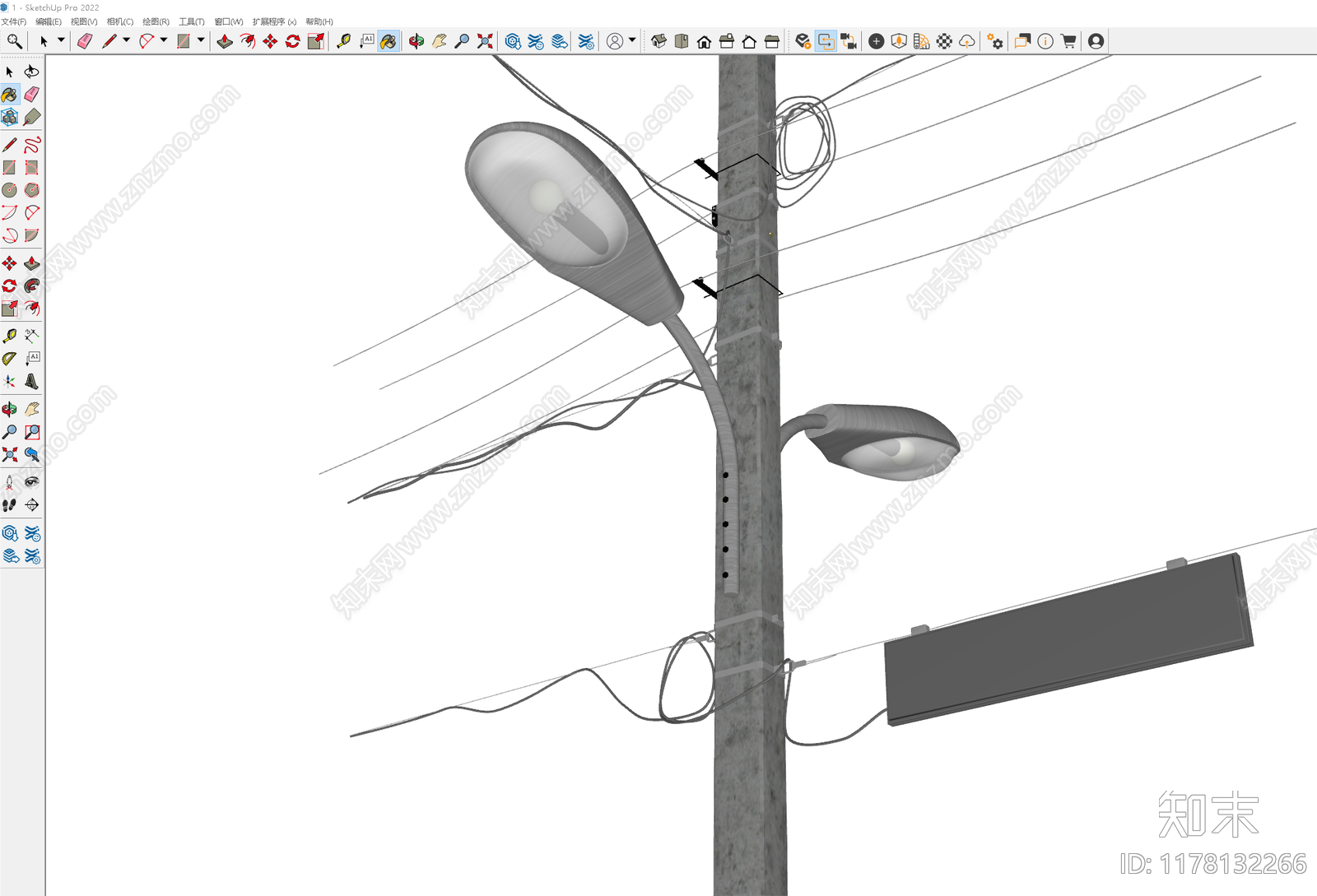 现代轻奢路灯SU模型下载【ID:1178132266】